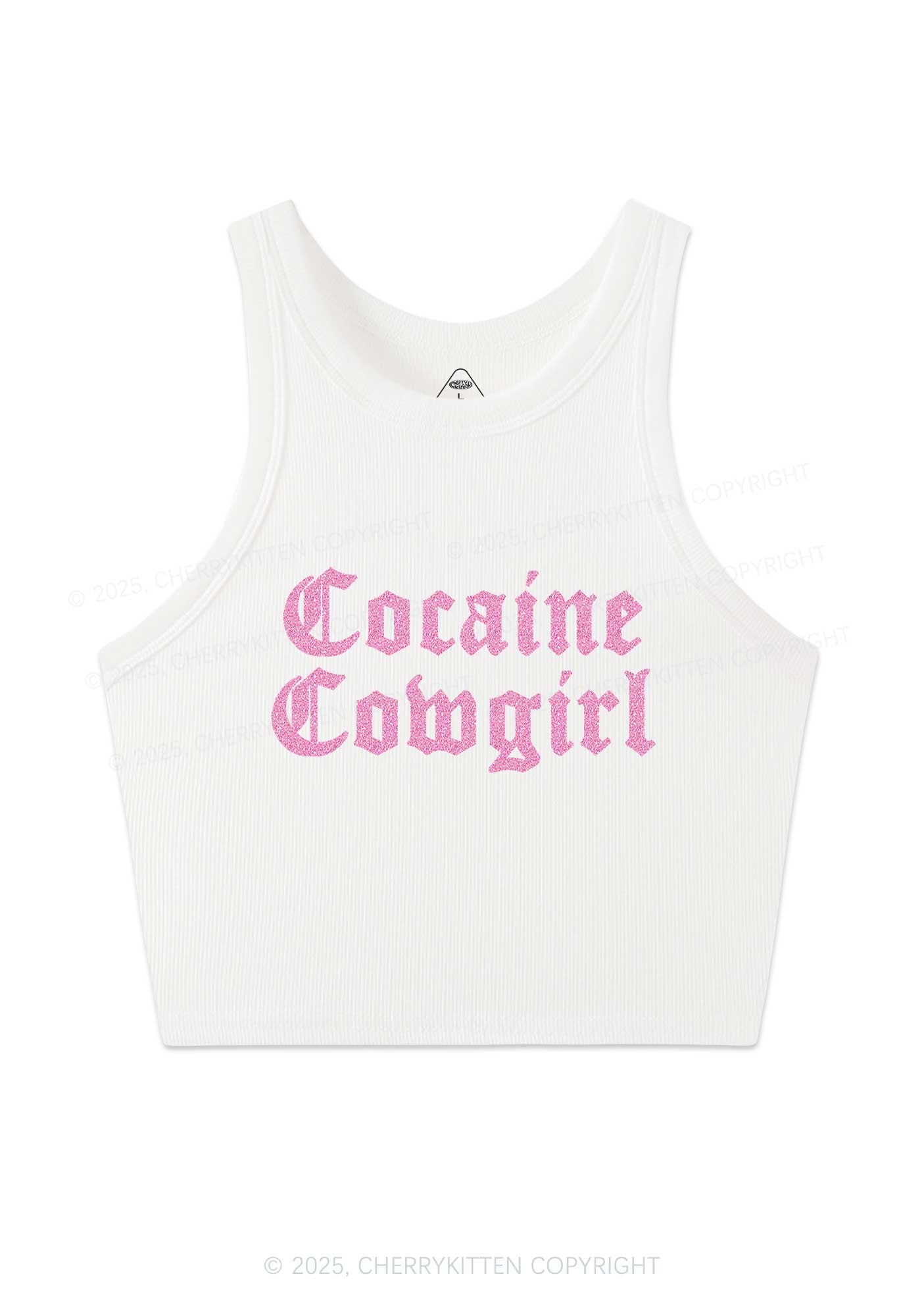 Glitter Cola Cowgirl Y2K Crop Tank Top Cherrykitten