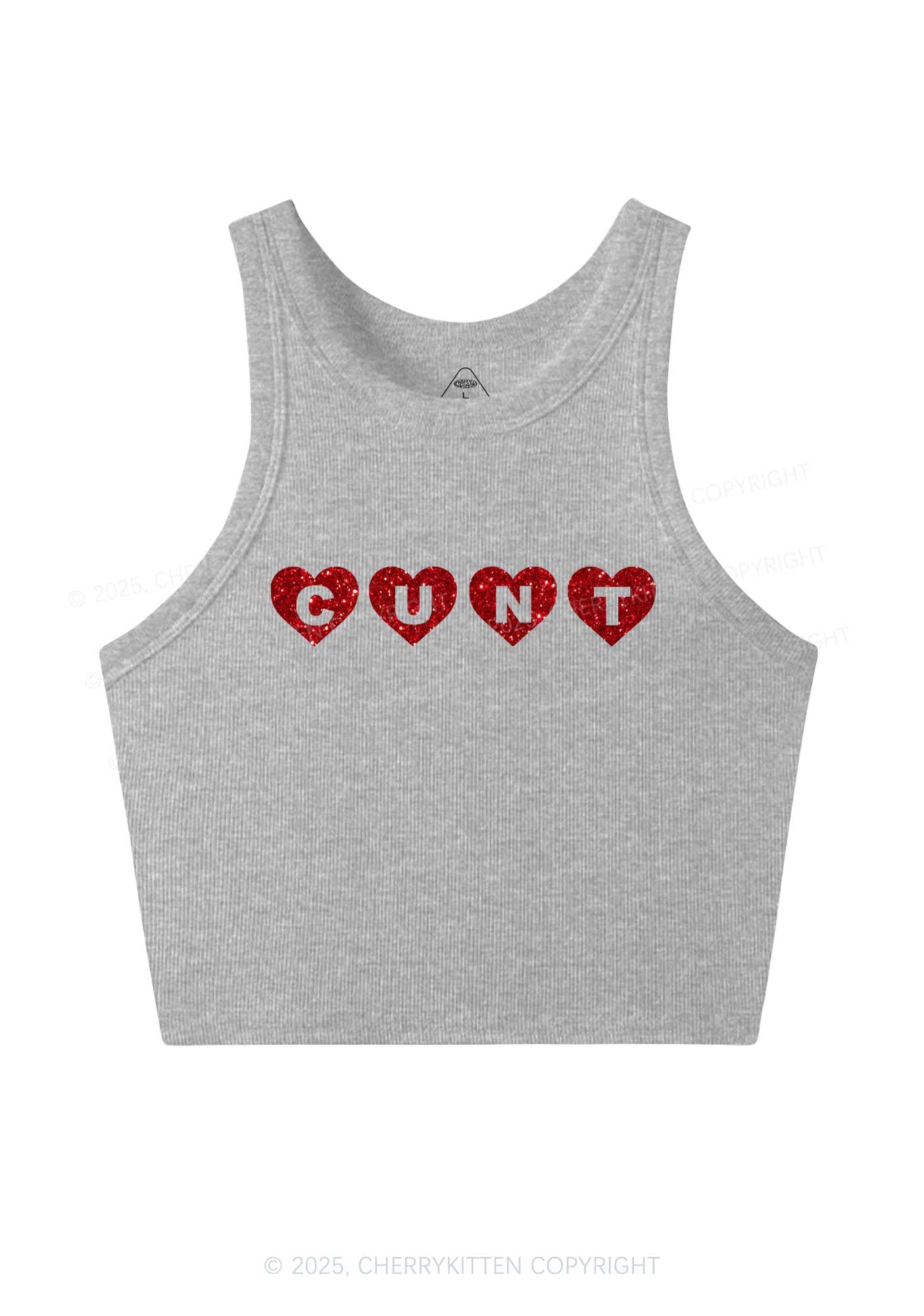 Glitter Love Cxxt Y2K Crop Tank Top Cherrykitten