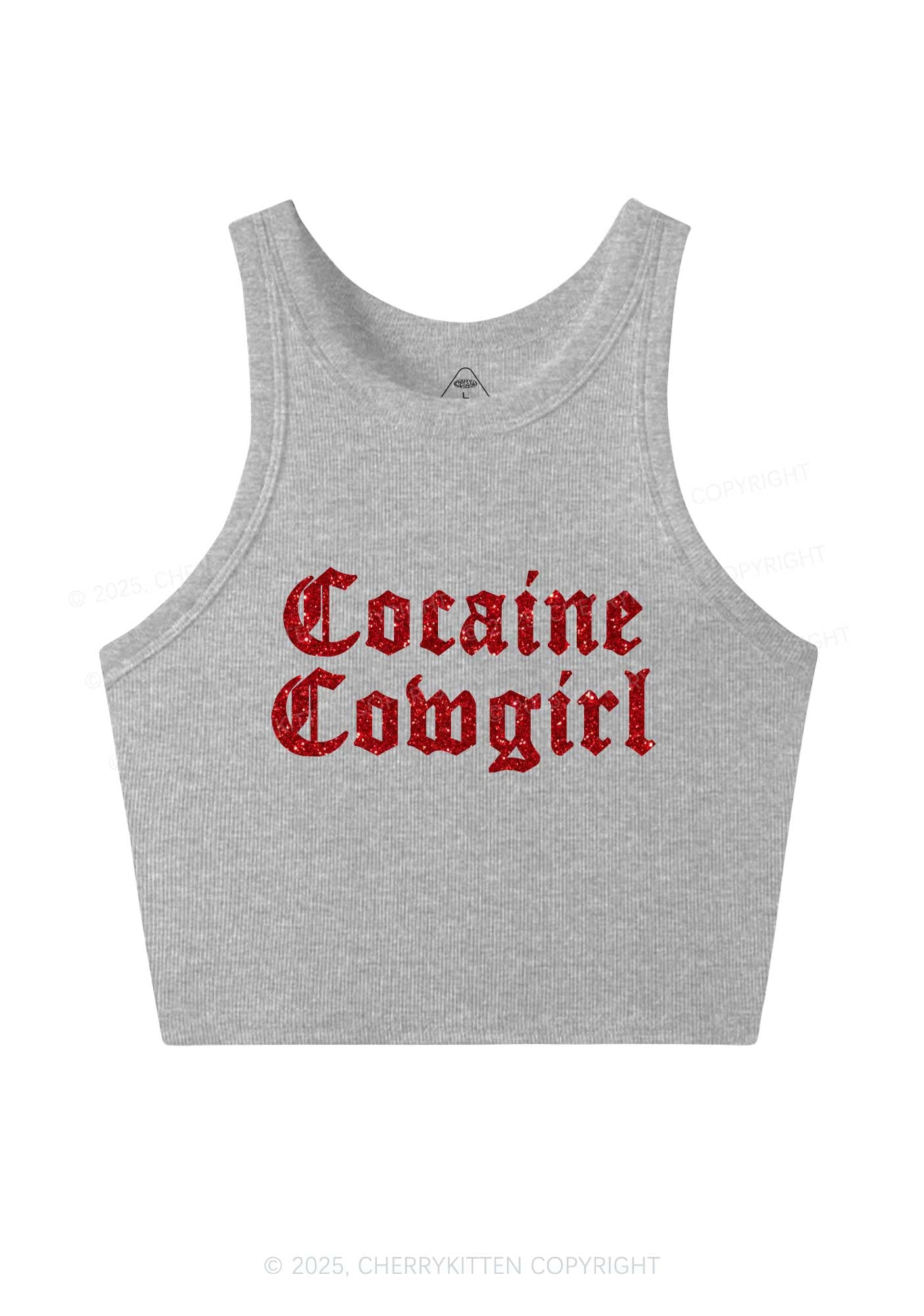Glitter Cola Cowgirl Y2K Crop Tank Top Cherrykitten