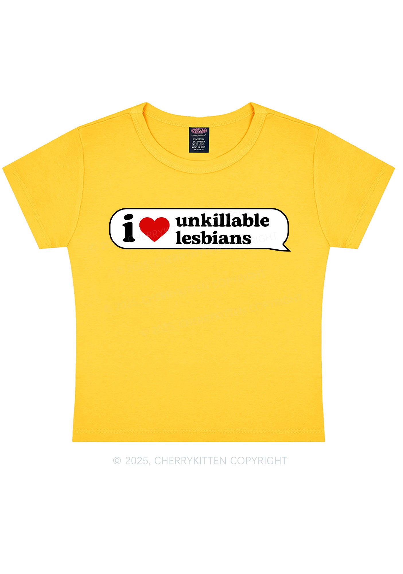 I Love Unkillable Lesbians Pride Y2K Baby Tee Cherrykitten