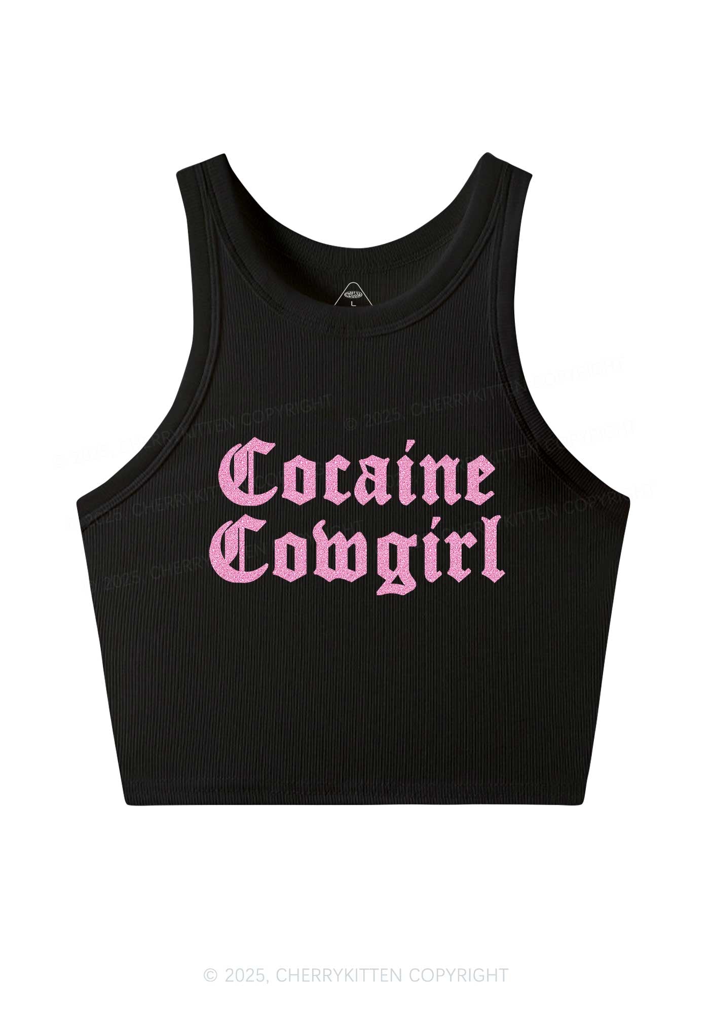 Glitter Cola Cowgirl Y2K Crop Tank Top Cherrykitten