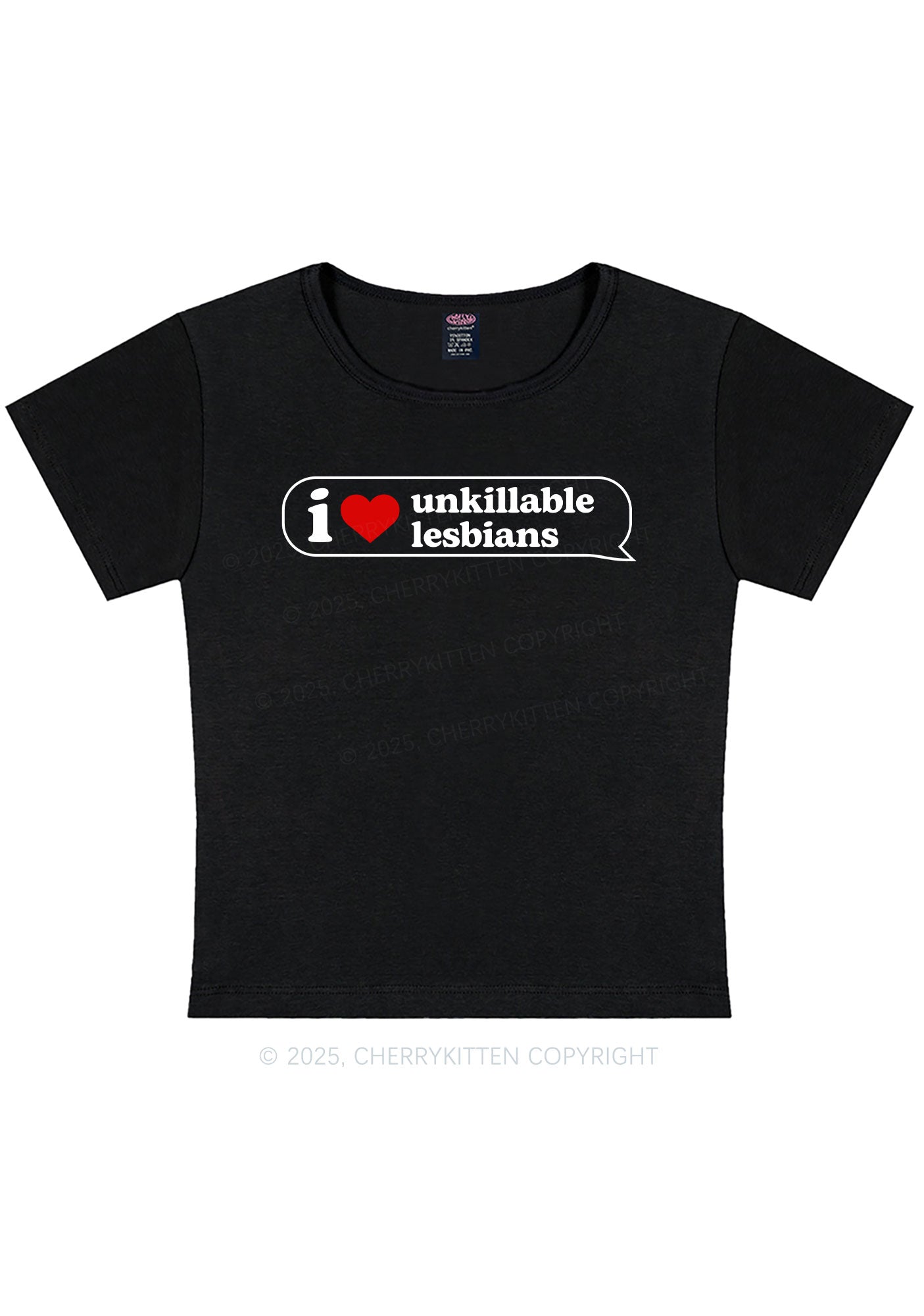 I Love Unkillable Lesbians Pride Y2K Baby Tee Cherrykitten