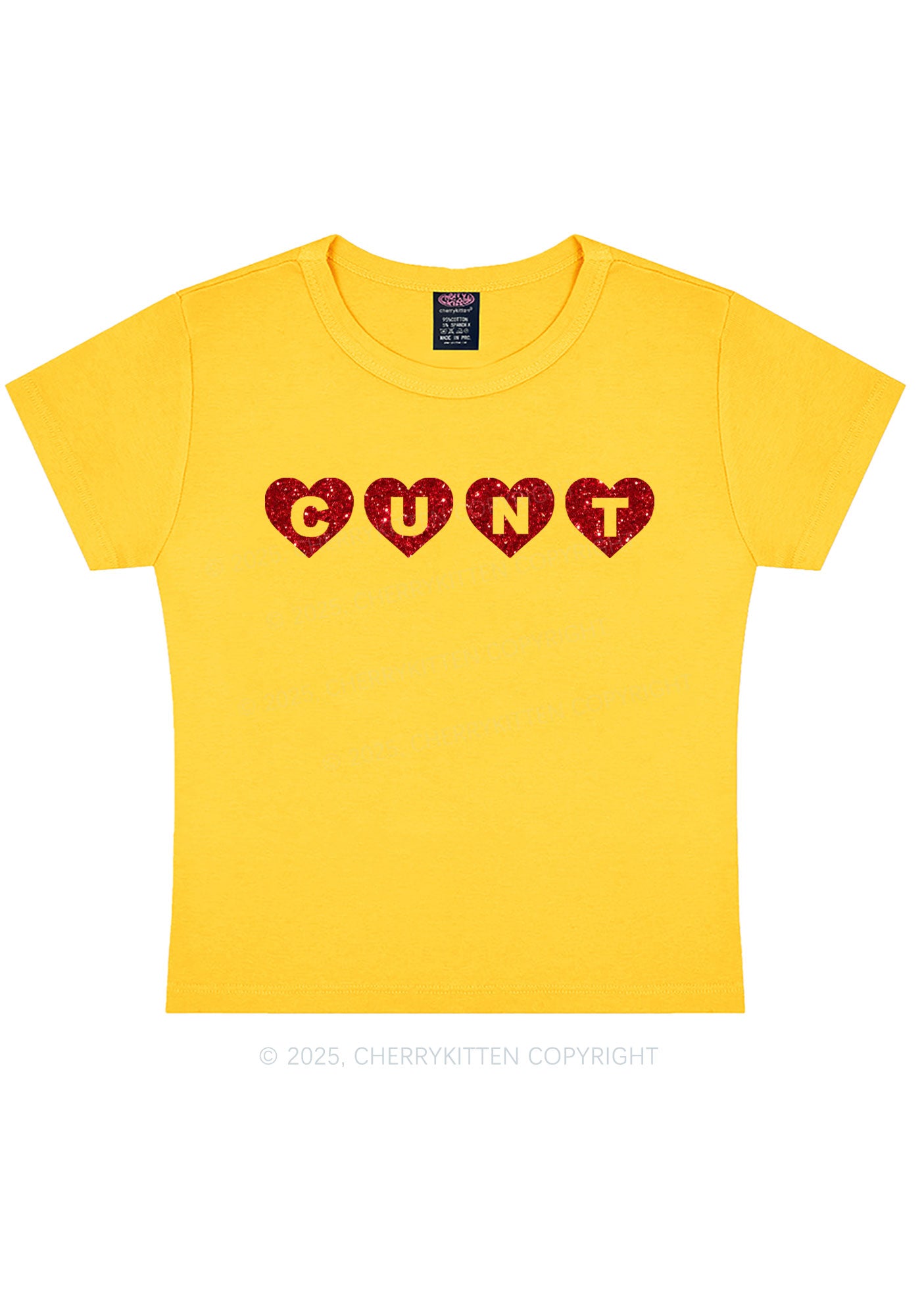 Glitter Love Cxxt Y2K Baby Tee Cherrykitten