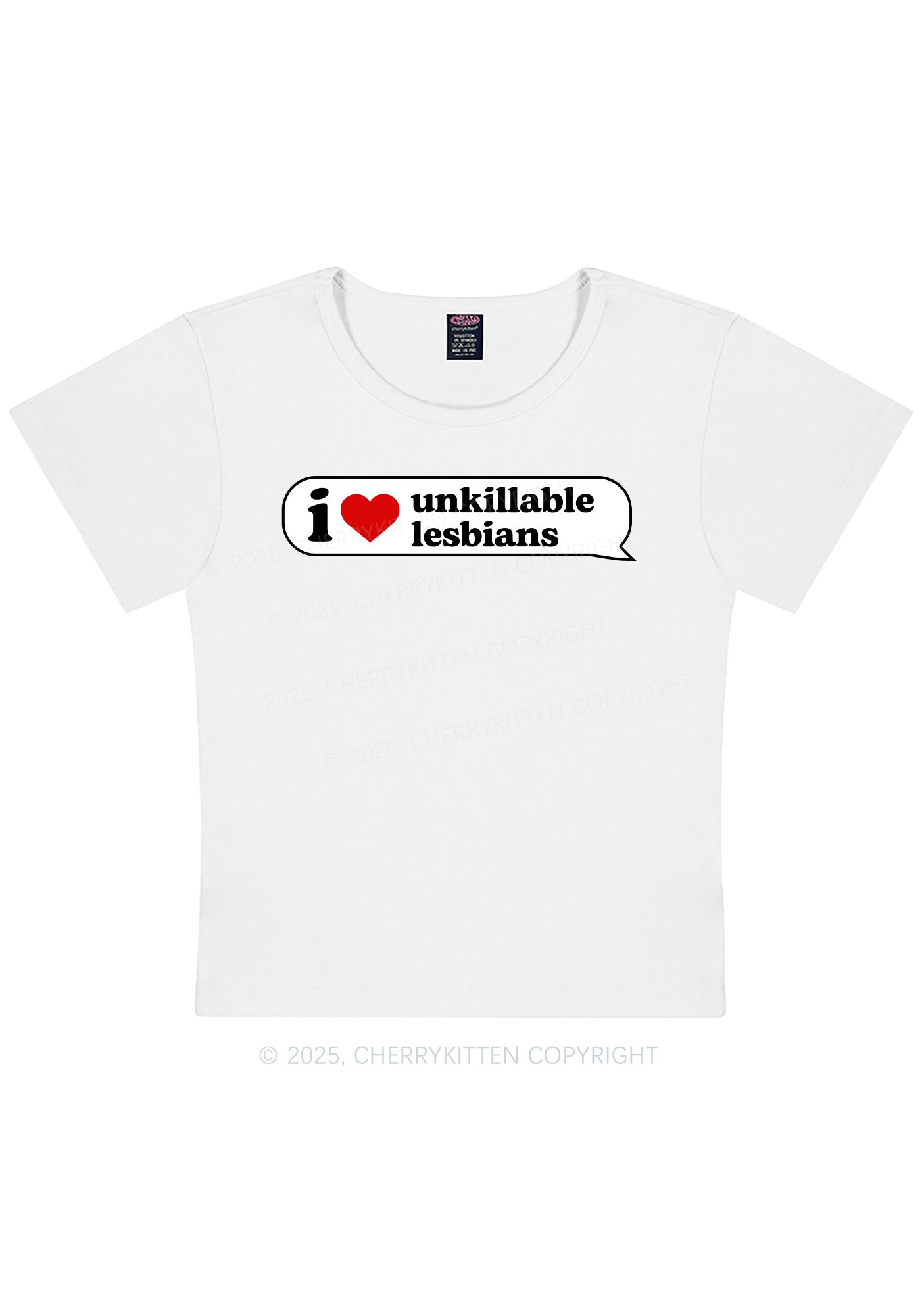 I Love Unkillable Lesbians Pride Y2K Baby Tee Cherrykitten