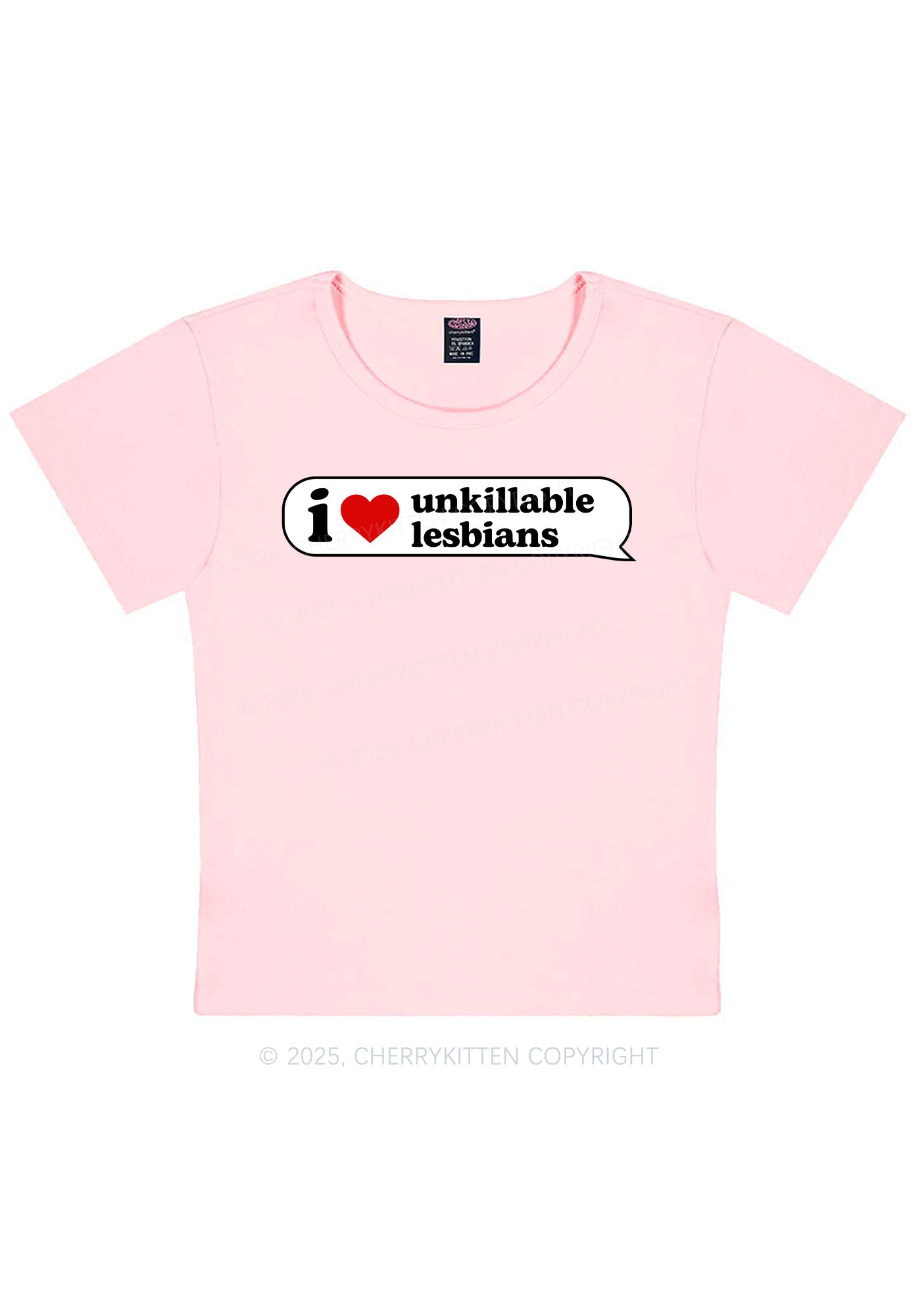 I Love Unkillable Lesbians Pride Y2K Baby Tee Cherrykitten