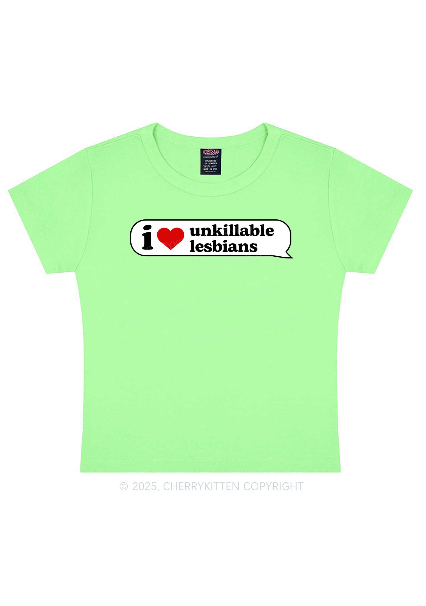 I Love Unkillable Lesbians Pride Y2K Baby Tee Cherrykitten