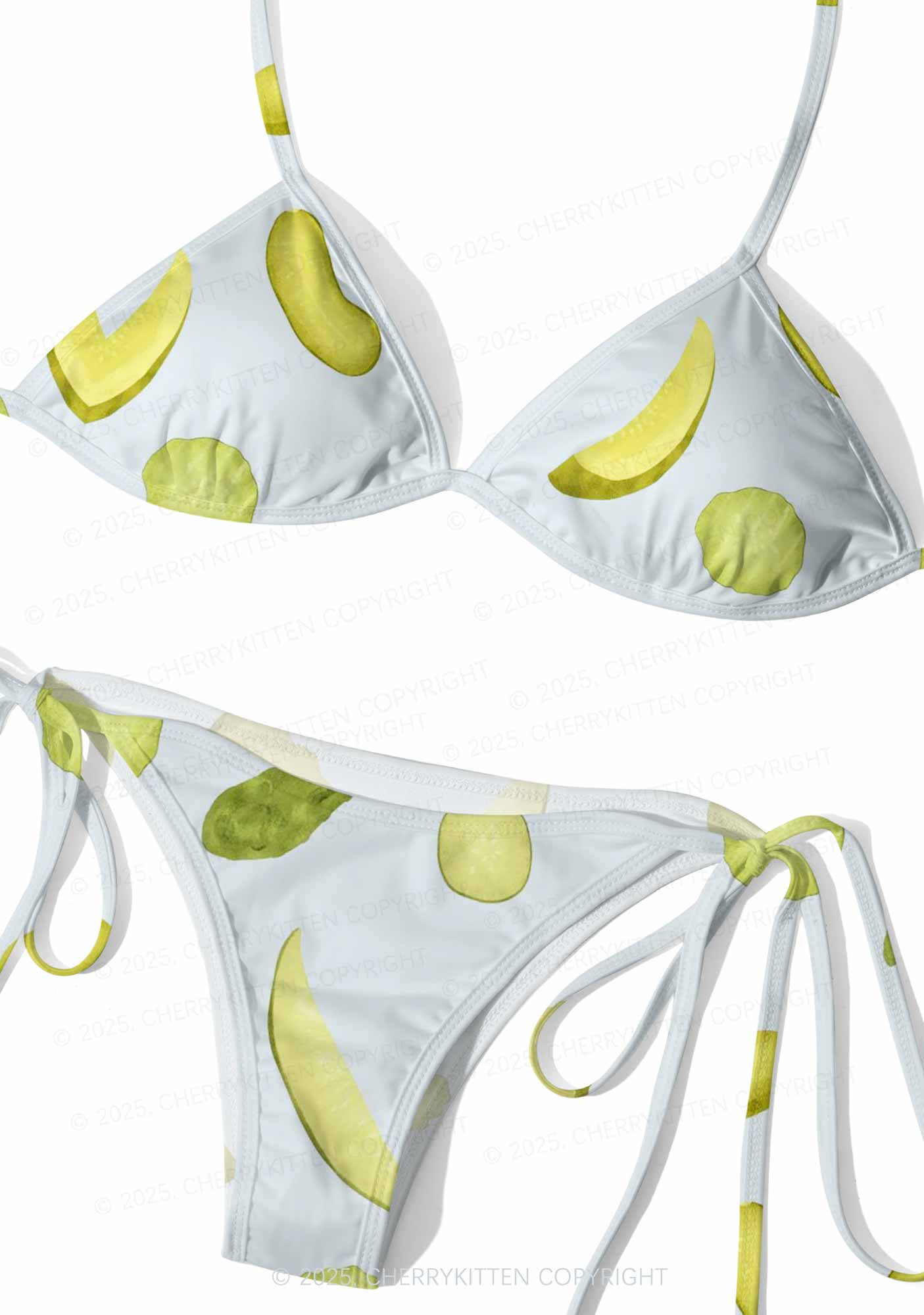 Dill Pickle Y2K Print Bikini Set Cherrykitten