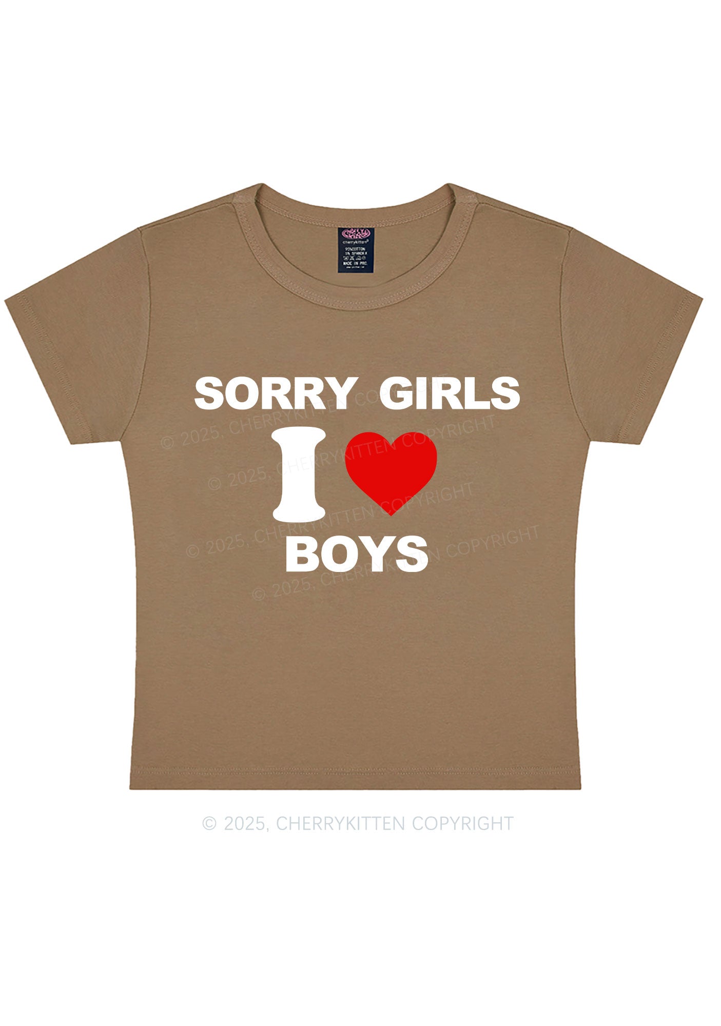 Sorry Girls I Love Boys Pride Y2K Baby Tee Cherrykitten