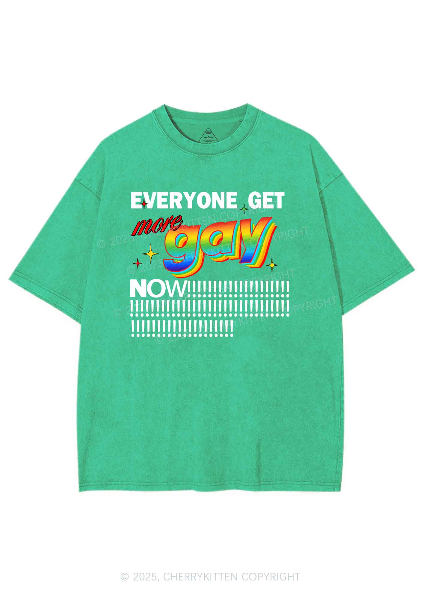 Get More Gay Pride Y2K Shirts Washed Tee Cherrykitten