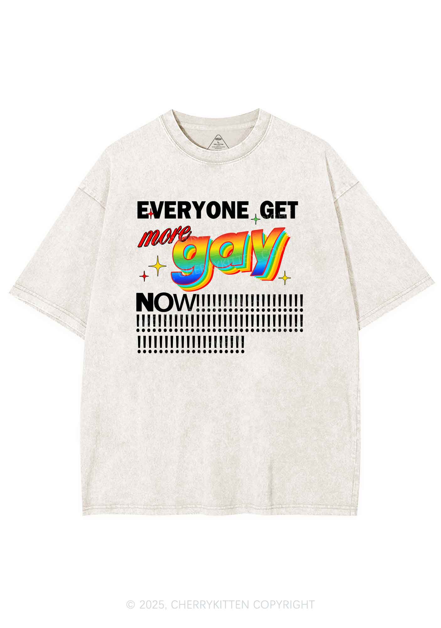 Get More Gay Pride Y2K Shirts Washed Tee Cherrykitten