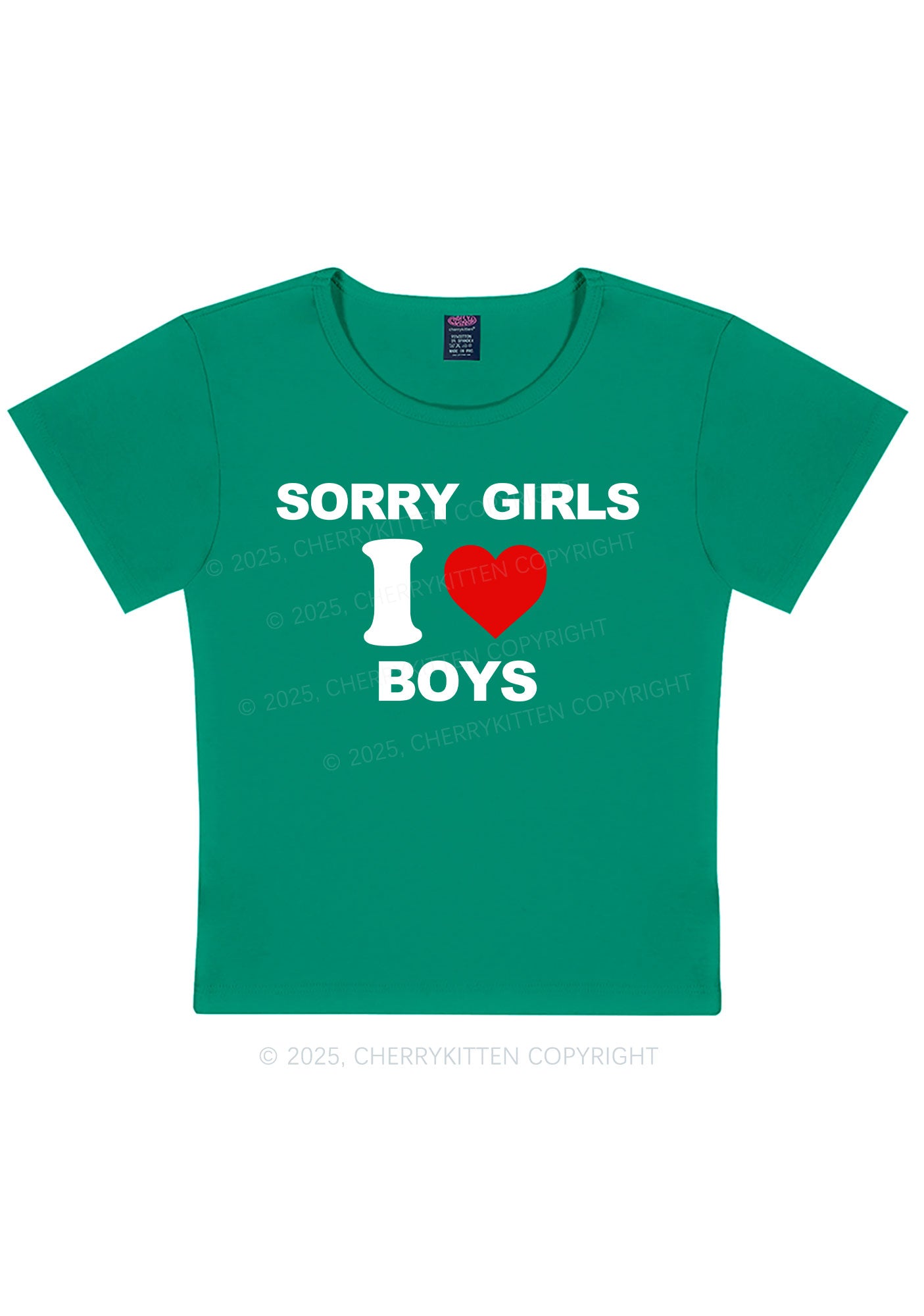 Sorry Girls I Love Boys Pride Y2K Baby Tee Cherrykitten