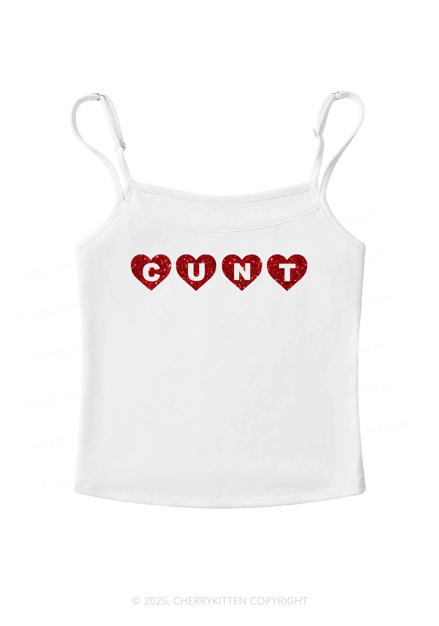 Glitter Love Cxxt Y2K Spaghetti Strap Cami Cherrykitten