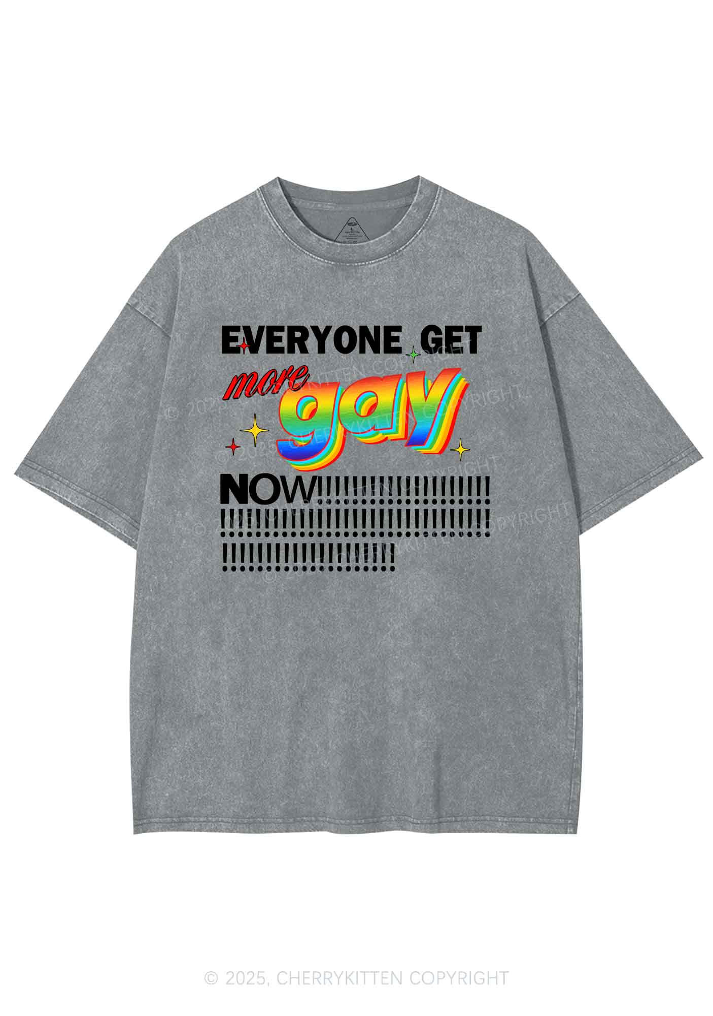Get More Gay Pride Y2K Shirts Washed Tee Cherrykitten
