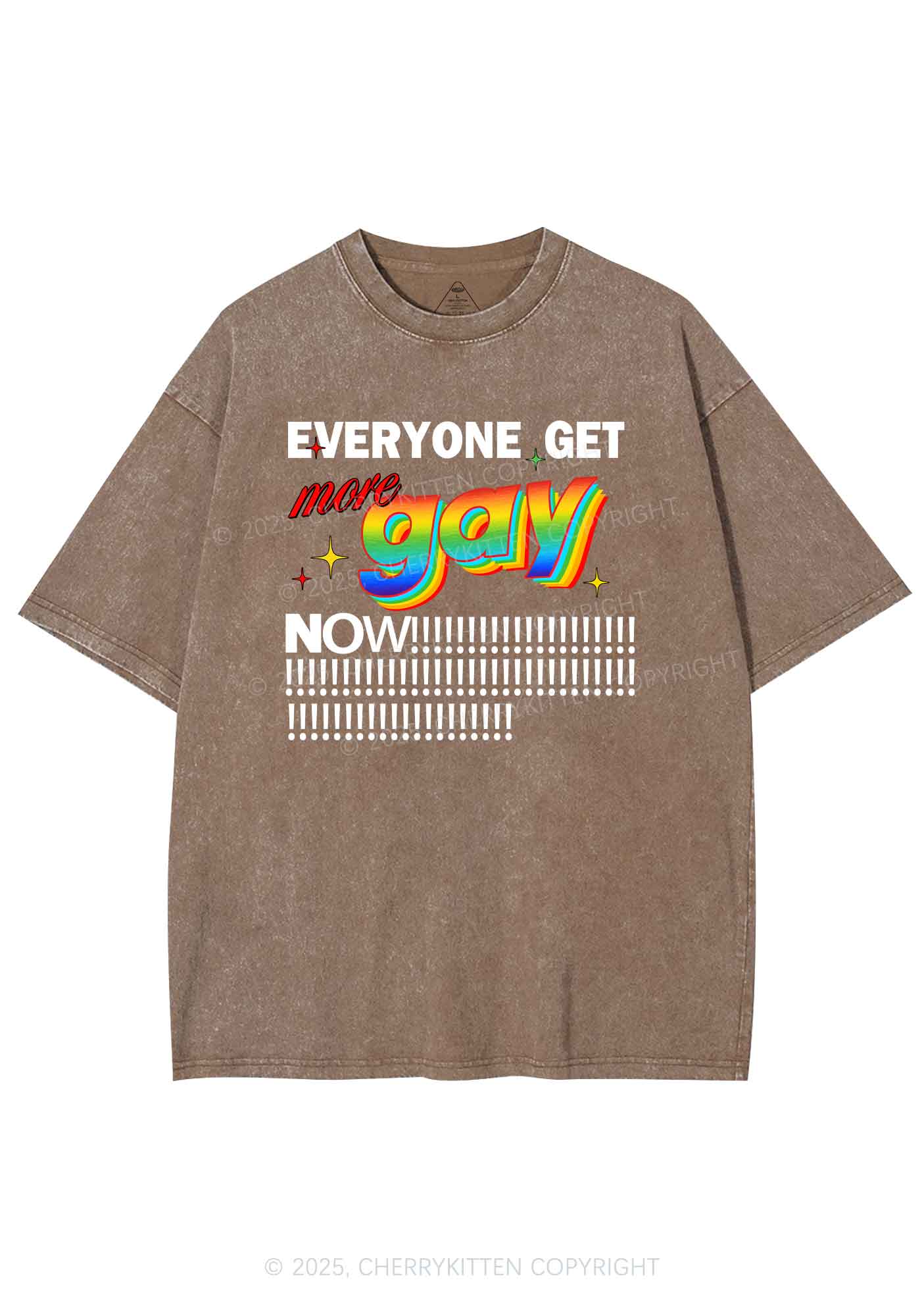 Get More Gay Pride Y2K Shirts Washed Tee Cherrykitten