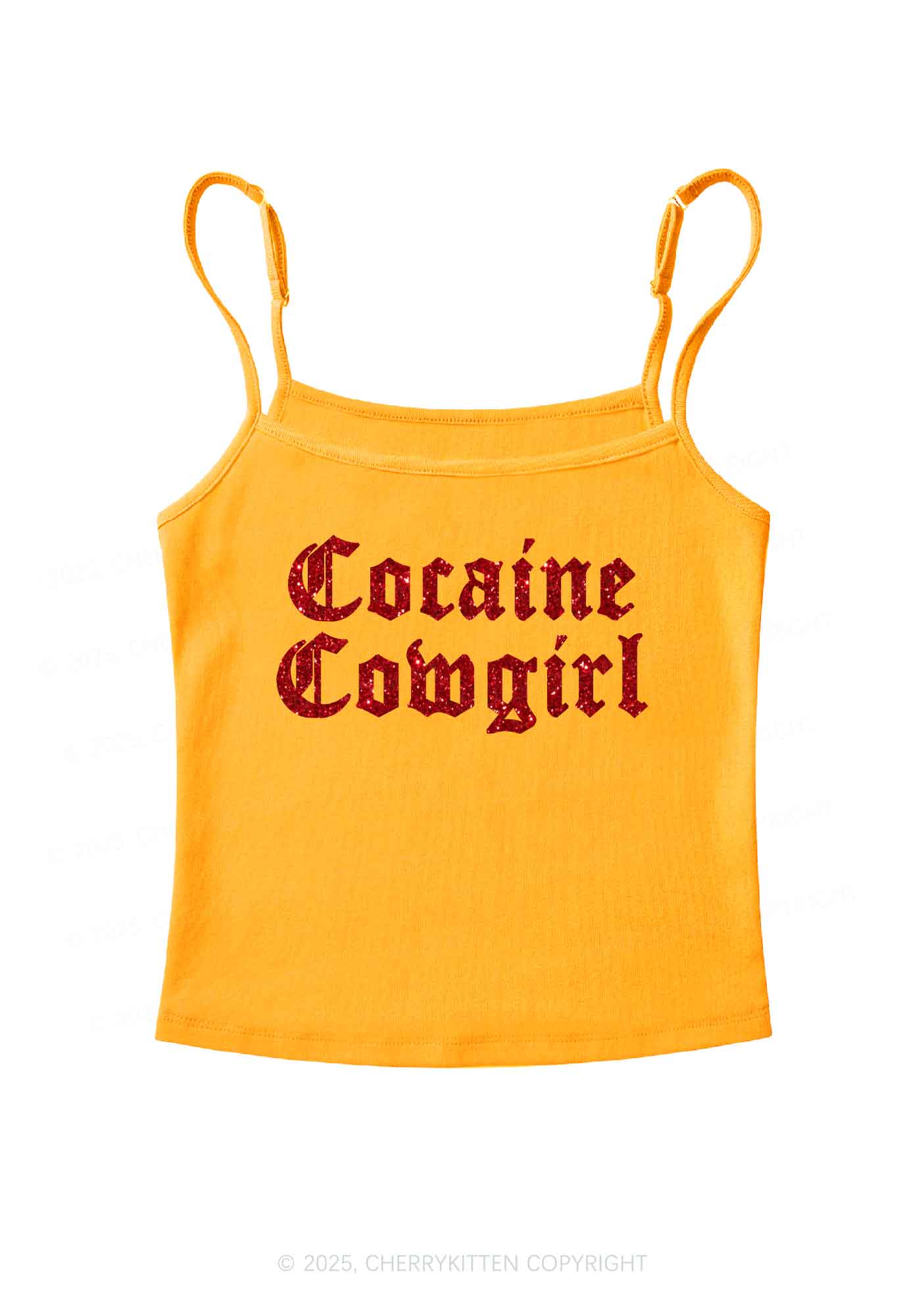 Glitter Cola Cowgirl Y2K Spaghetti Strap Cami Cherrykitten