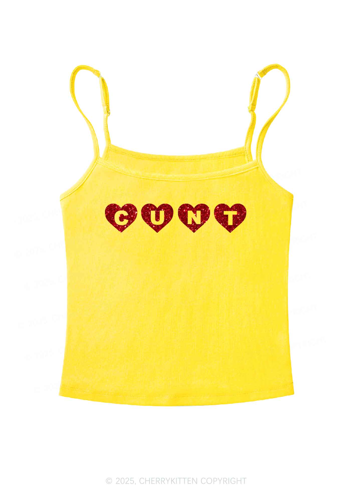 Glitter Love Cxxt Y2K Spaghetti Strap Cami Cherrykitten