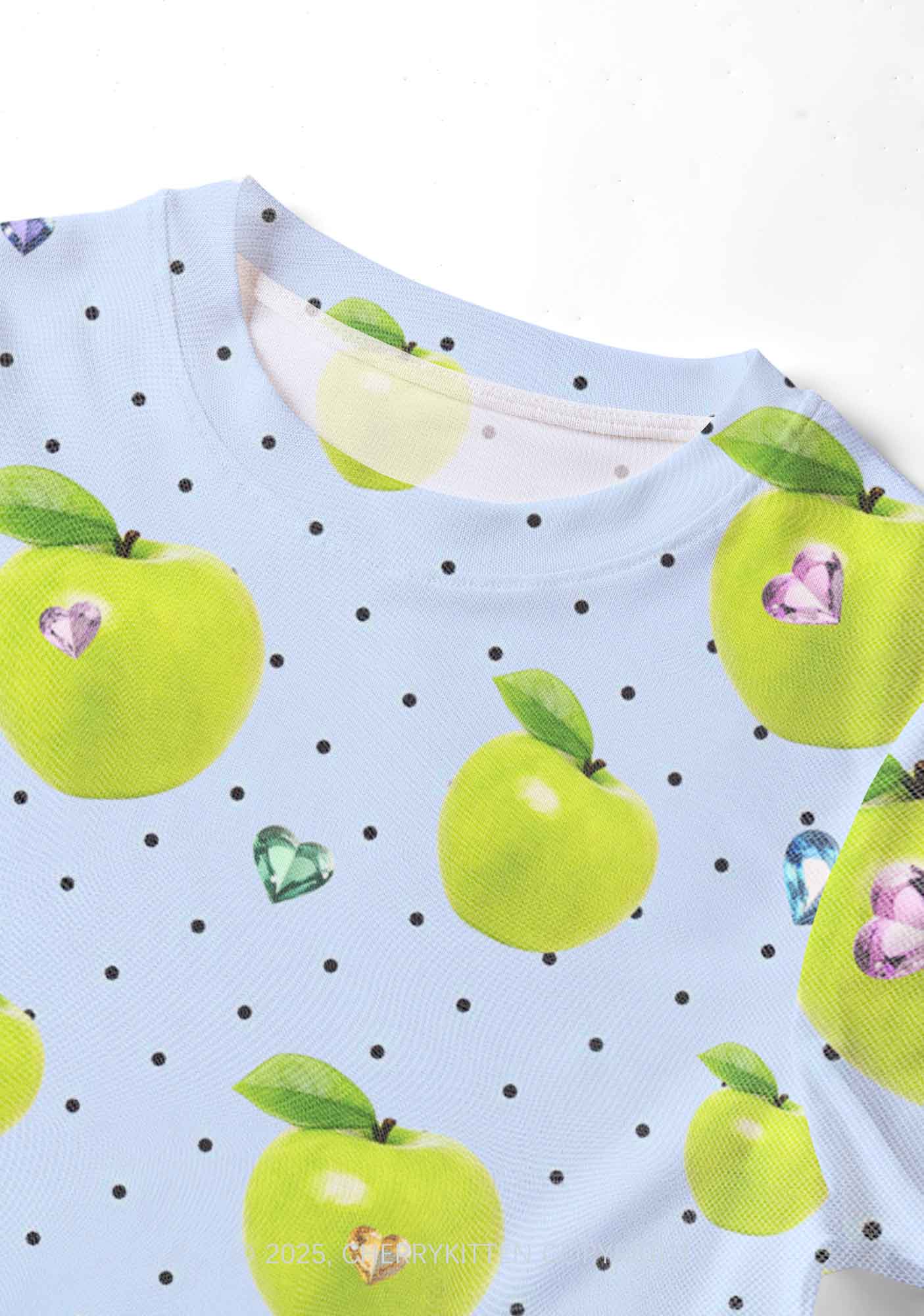 Chic Green Apple Y2K Mesh Crop Top Cherrykitten
