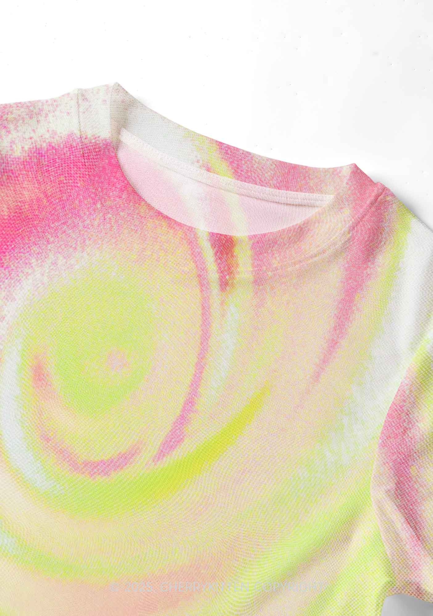 Pink Swirl Y2K Mesh Crop Top Cherrykitten