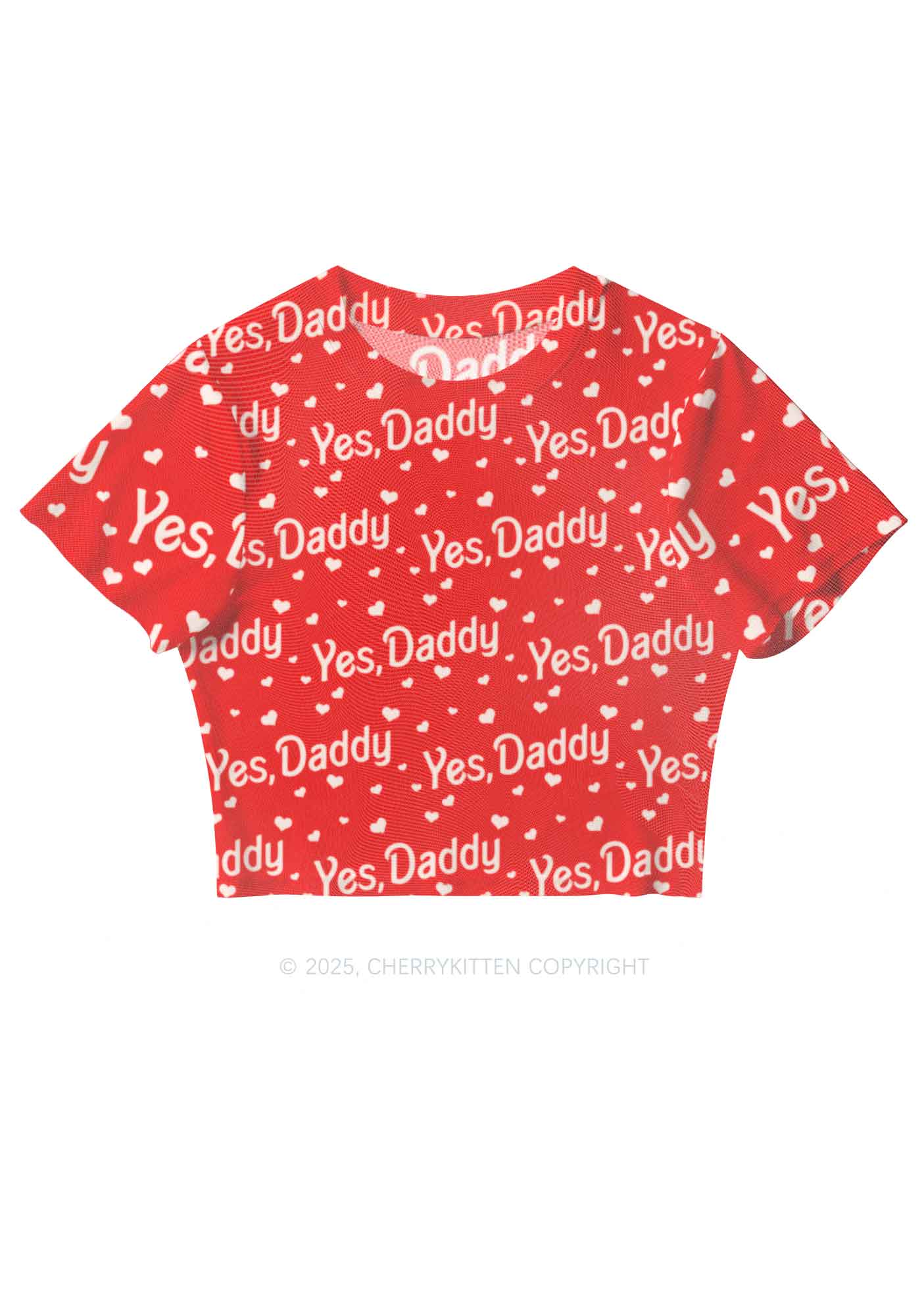 Yes Daddy Y2K Mesh Crop Top Cherrykitten