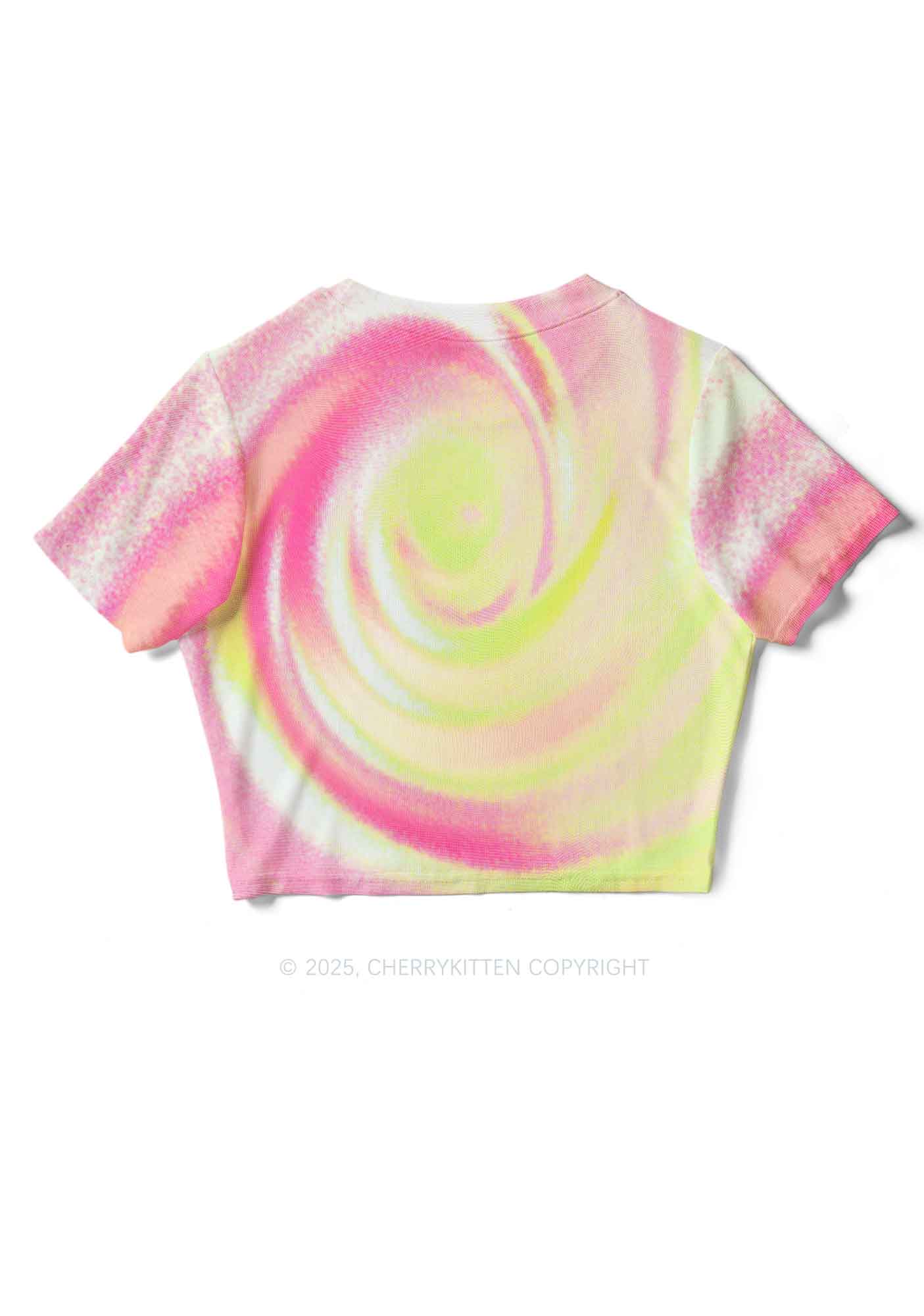 Pink Swirl Y2K Mesh Crop Top Cherrykitten