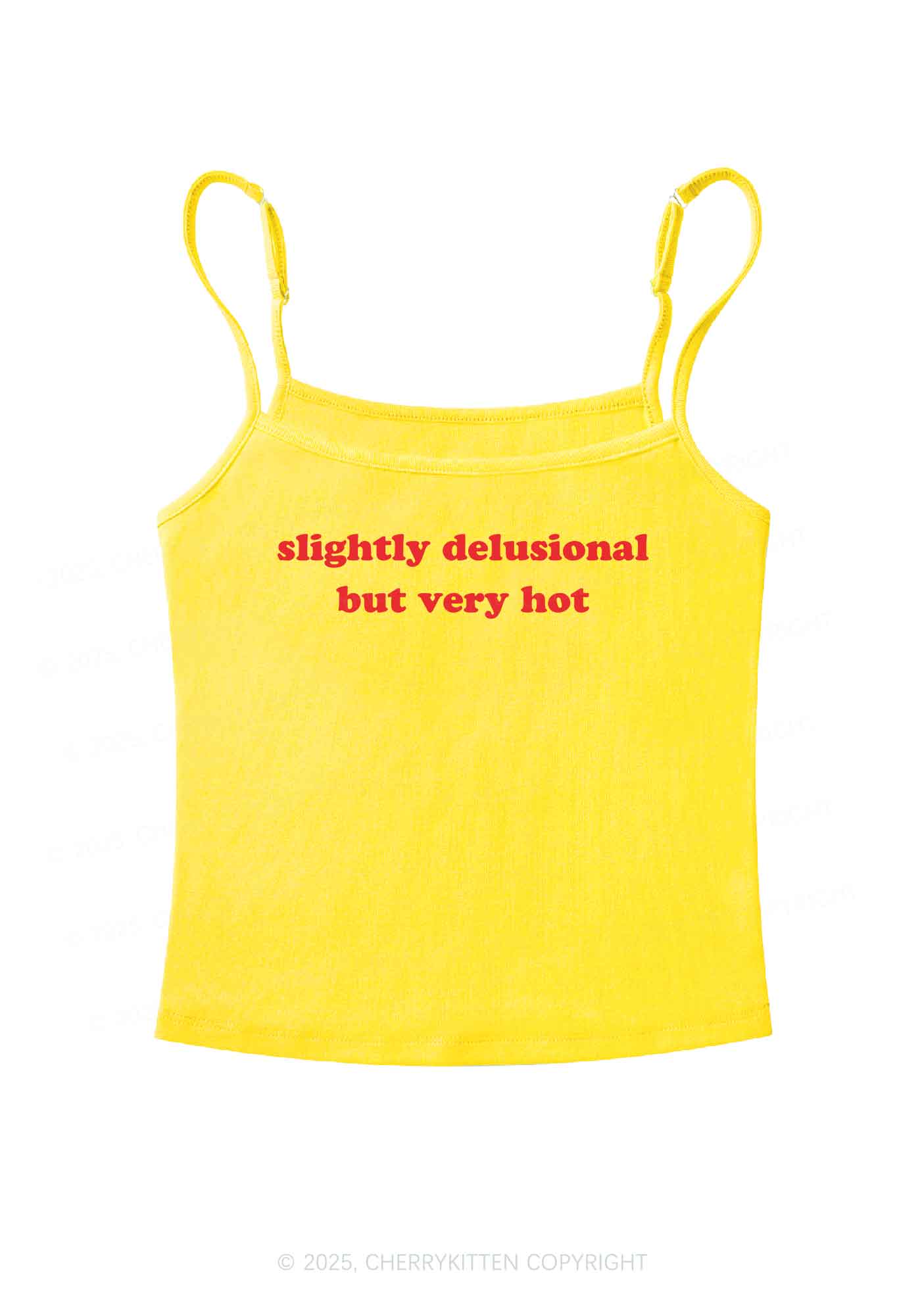 Slightly Delusional But Very Hot Y2K Spaghetti Strap Cami Cherrykitten