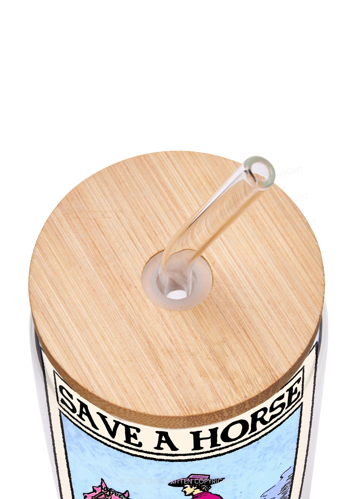 Save Horse Ride Bisexual Pride Y2K Printed Glass Cup Cherrykitten