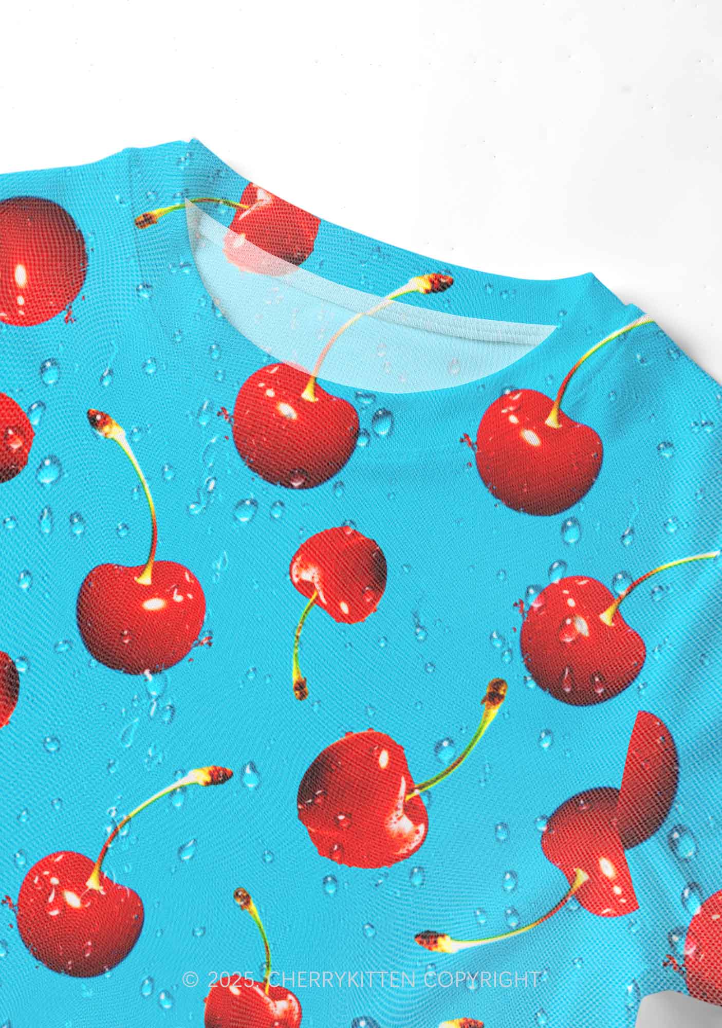 Fresh Cherry Y2K Mesh Crop Top Cherrykitten