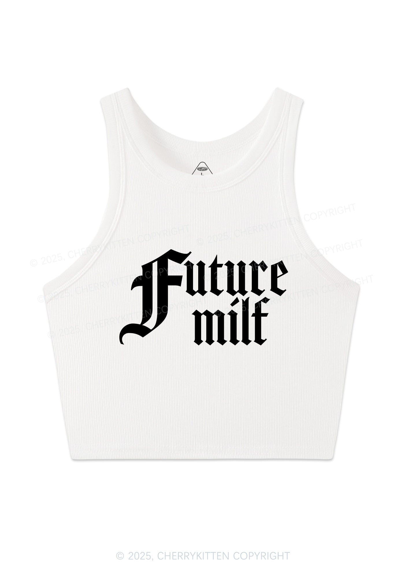 Custom Text Gothic Font Y2K Crop Tank Top Cherrykitten
