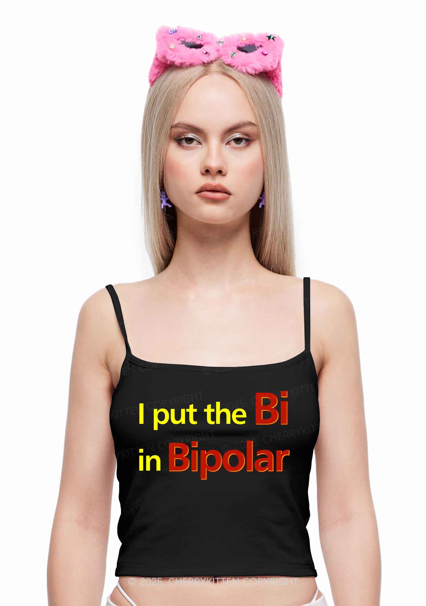 Bi In BipolarY2K Spaghetti Strap Cami Cherrykitten