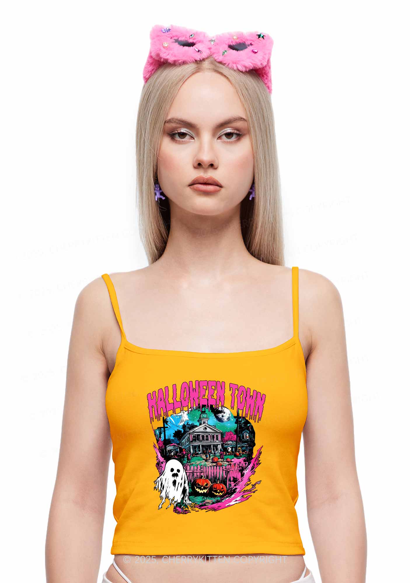 Halloween Ghost Town Y2K Spaghetti Strap Cami Cherrykitten