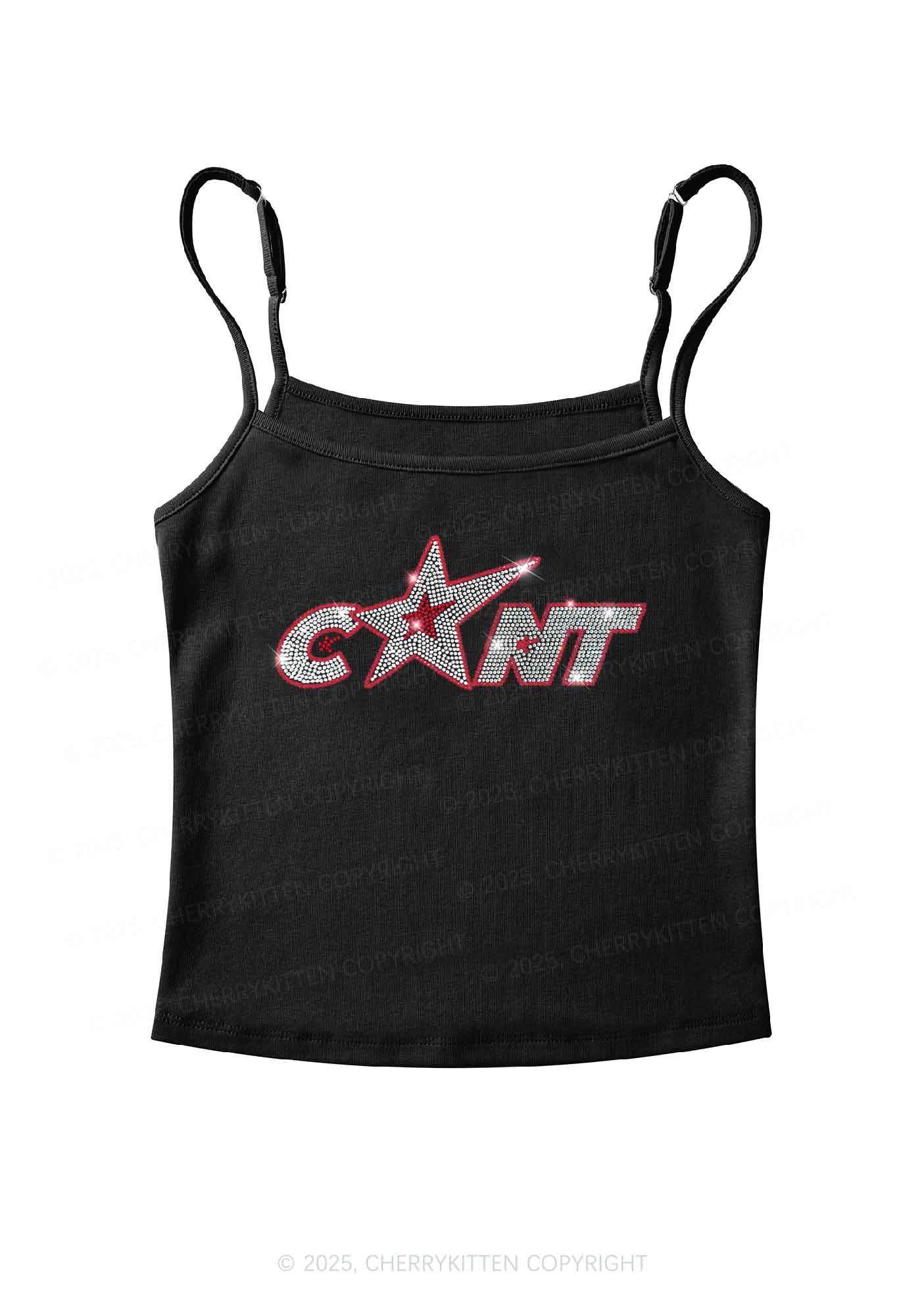 Rhinestone Star Cxxt Y2K Spaghetti Strap Cami Cherrykitten