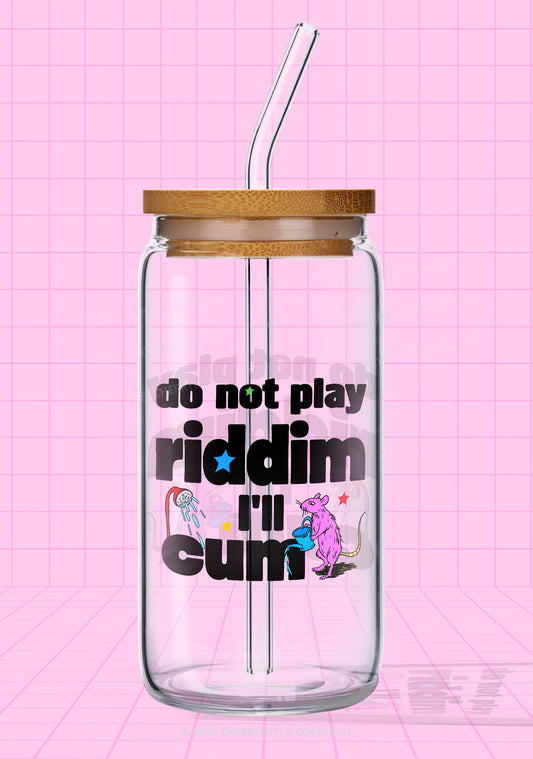 Do Not Play Riddim Y2K Printed Glass Cup Cherrykitten