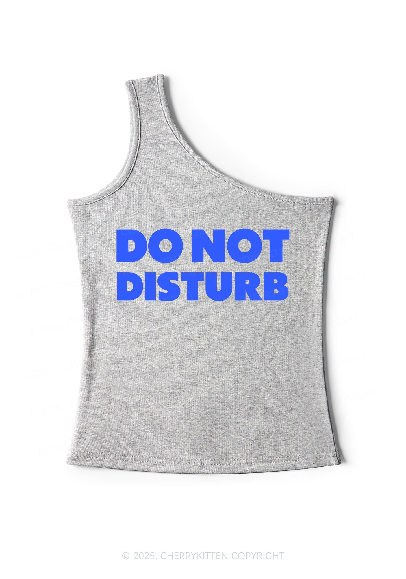 Do Not Disturb Y2K One Shoulder Tank Top Cherrykitten