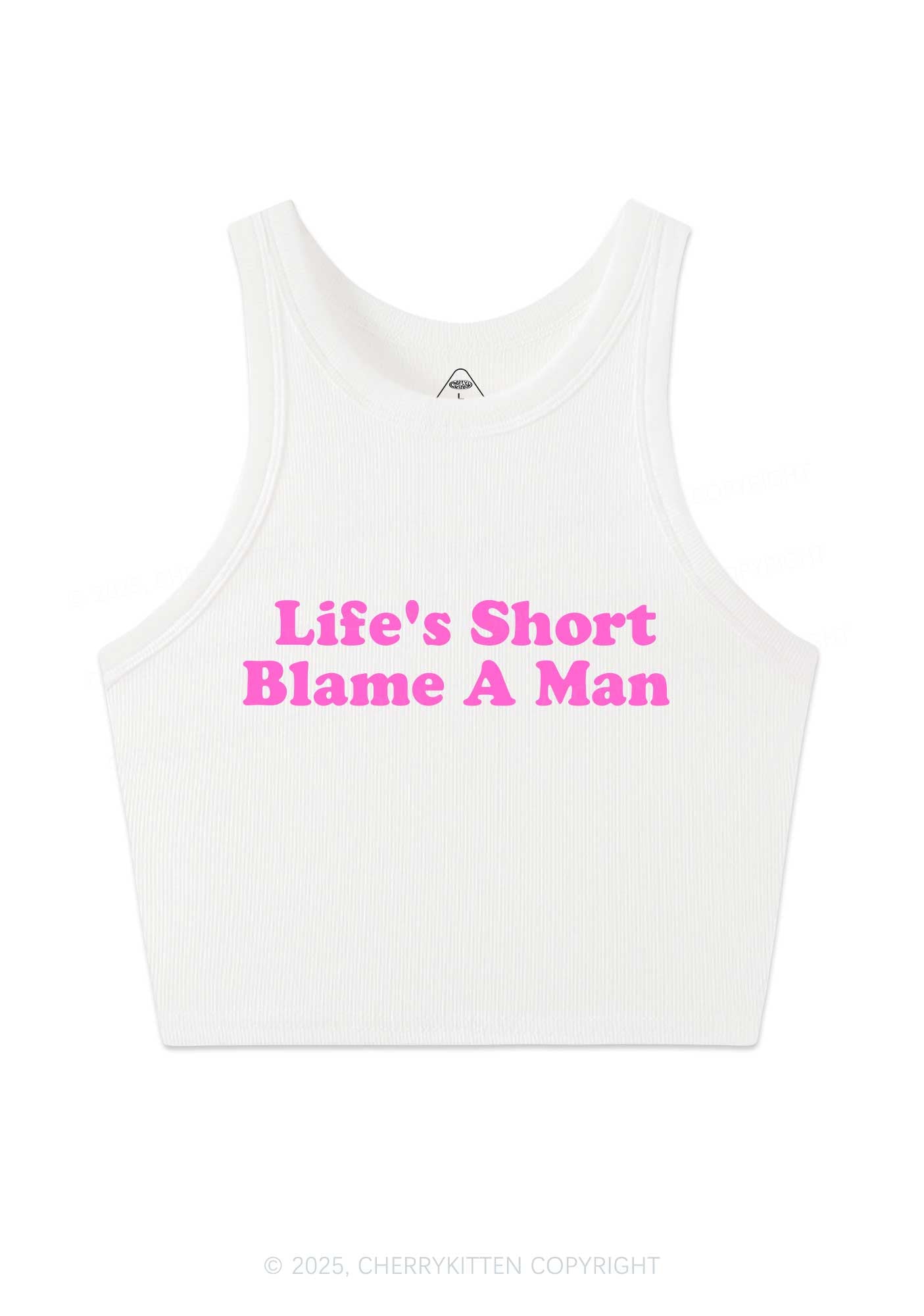 Blame A Man Y2K Crop Tank Top Cherrykitten