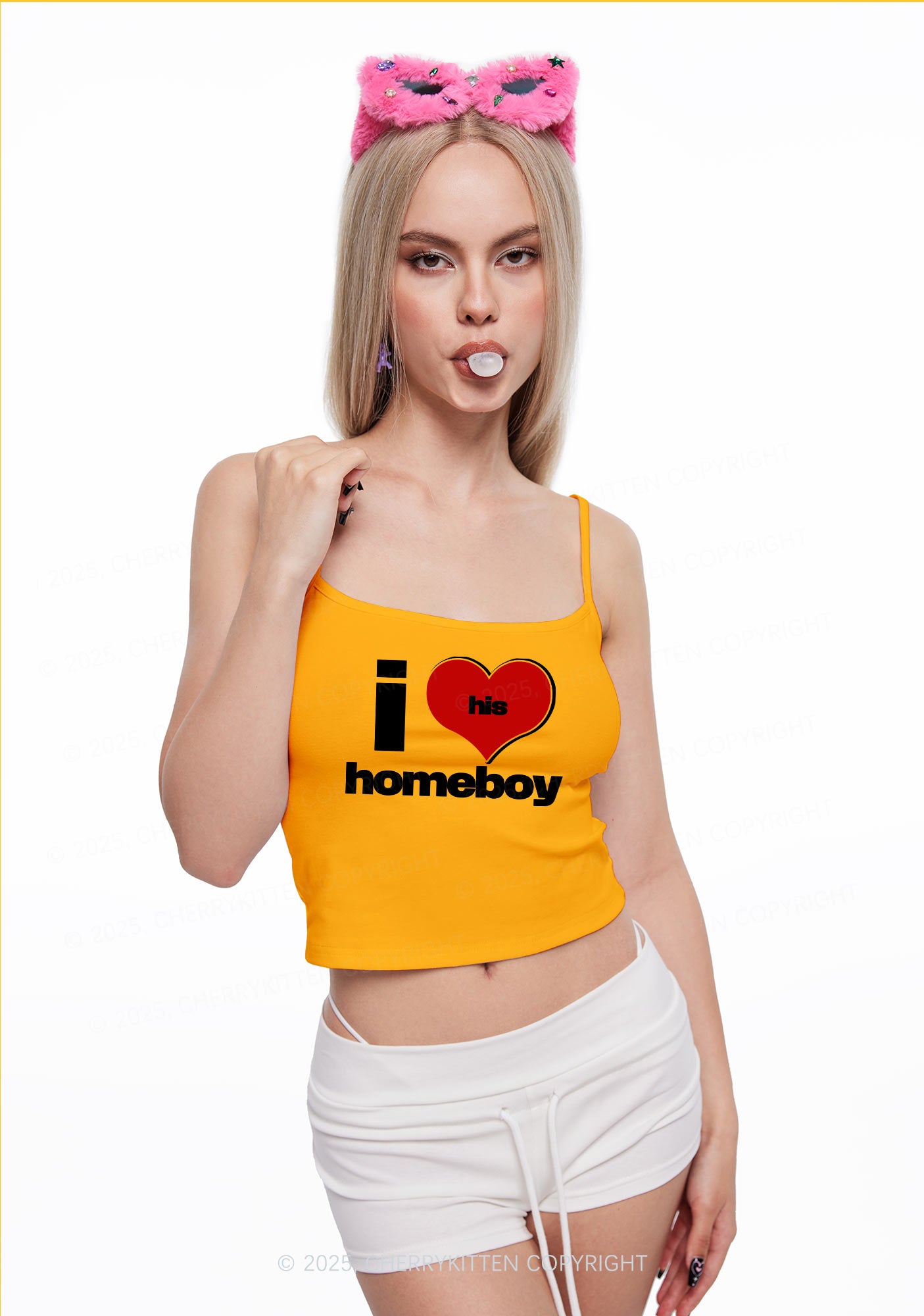 I Love His Homeboy Y2K Spaghetti Strap Cami Cherrykitten