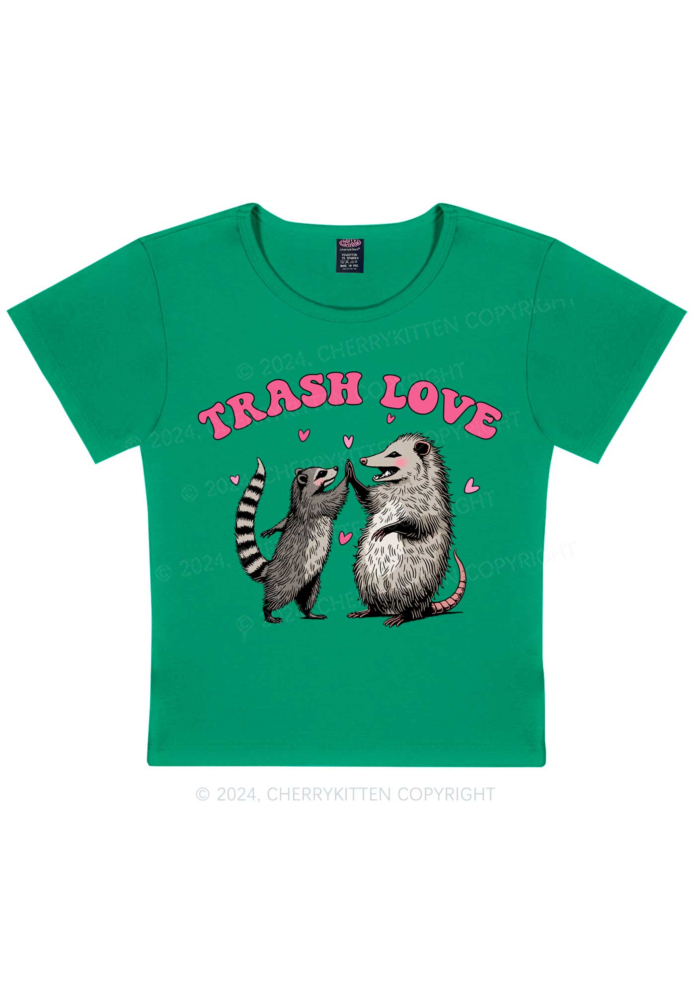 Trash Love Y2K Valentine's Day Baby Tee Cherrykitten