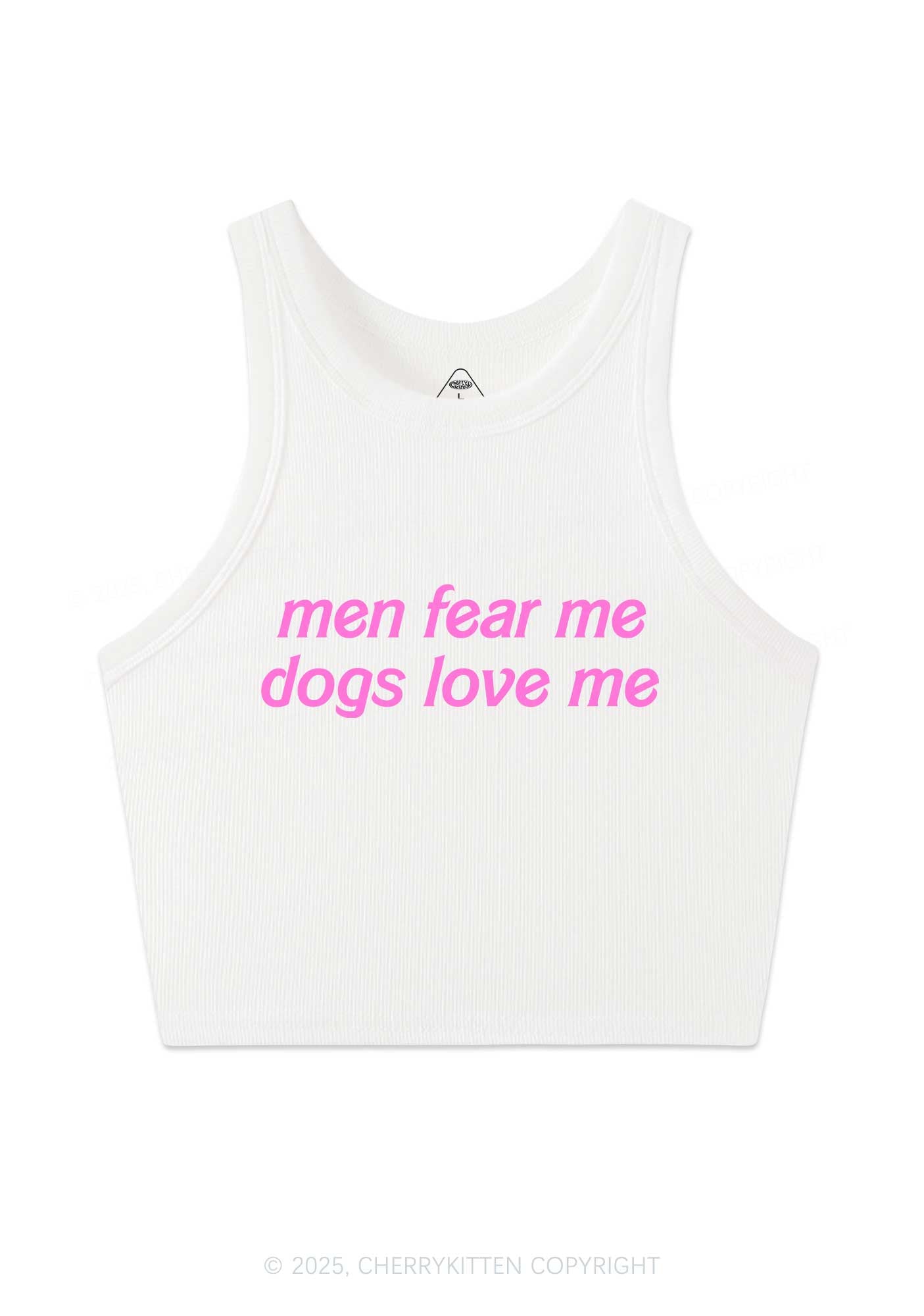 Men Fear Me Y2K Crop Tank Top Cherrykitten