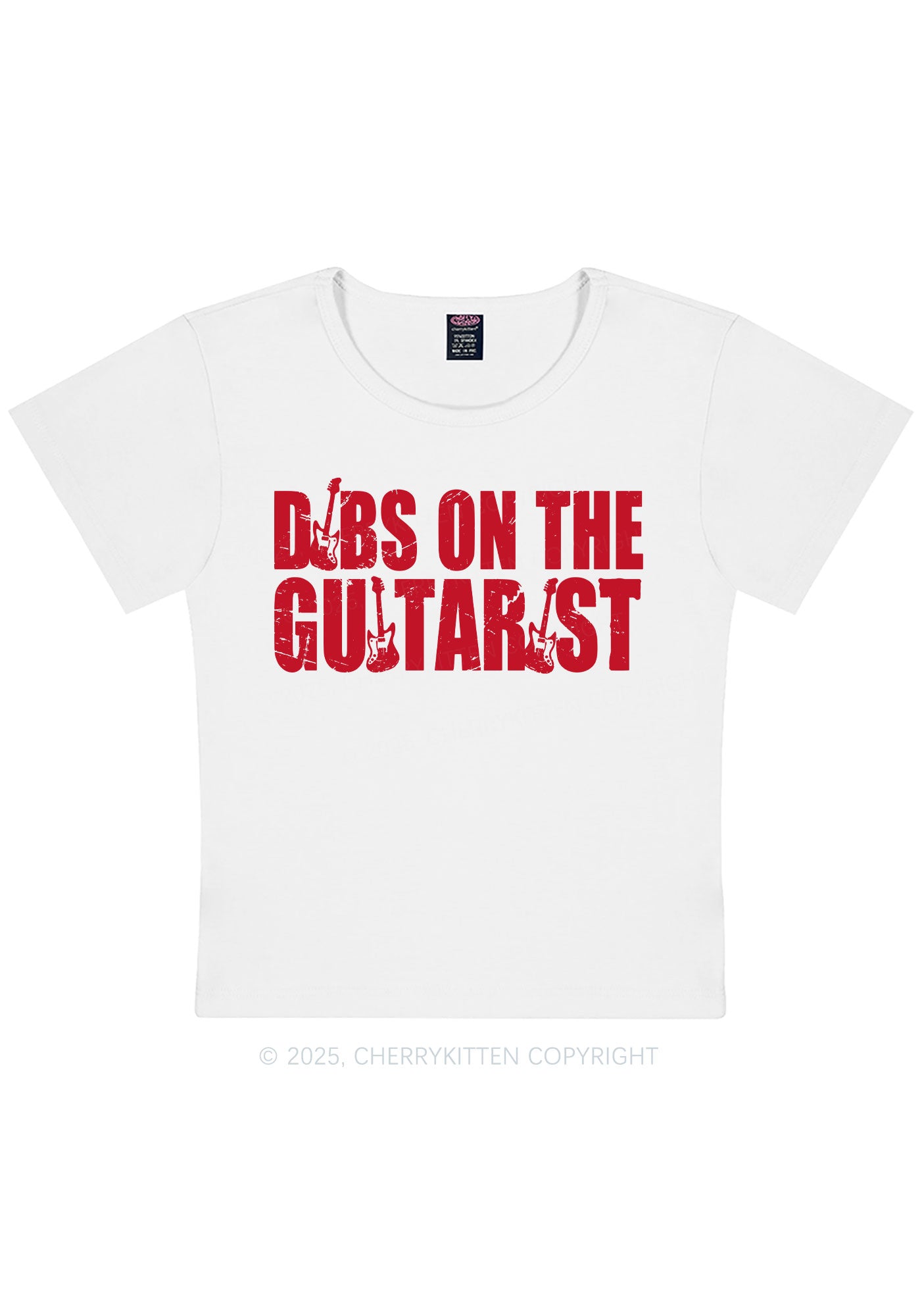 Dibs On The Guitarist Y2K Baby Tee Cherrykitten