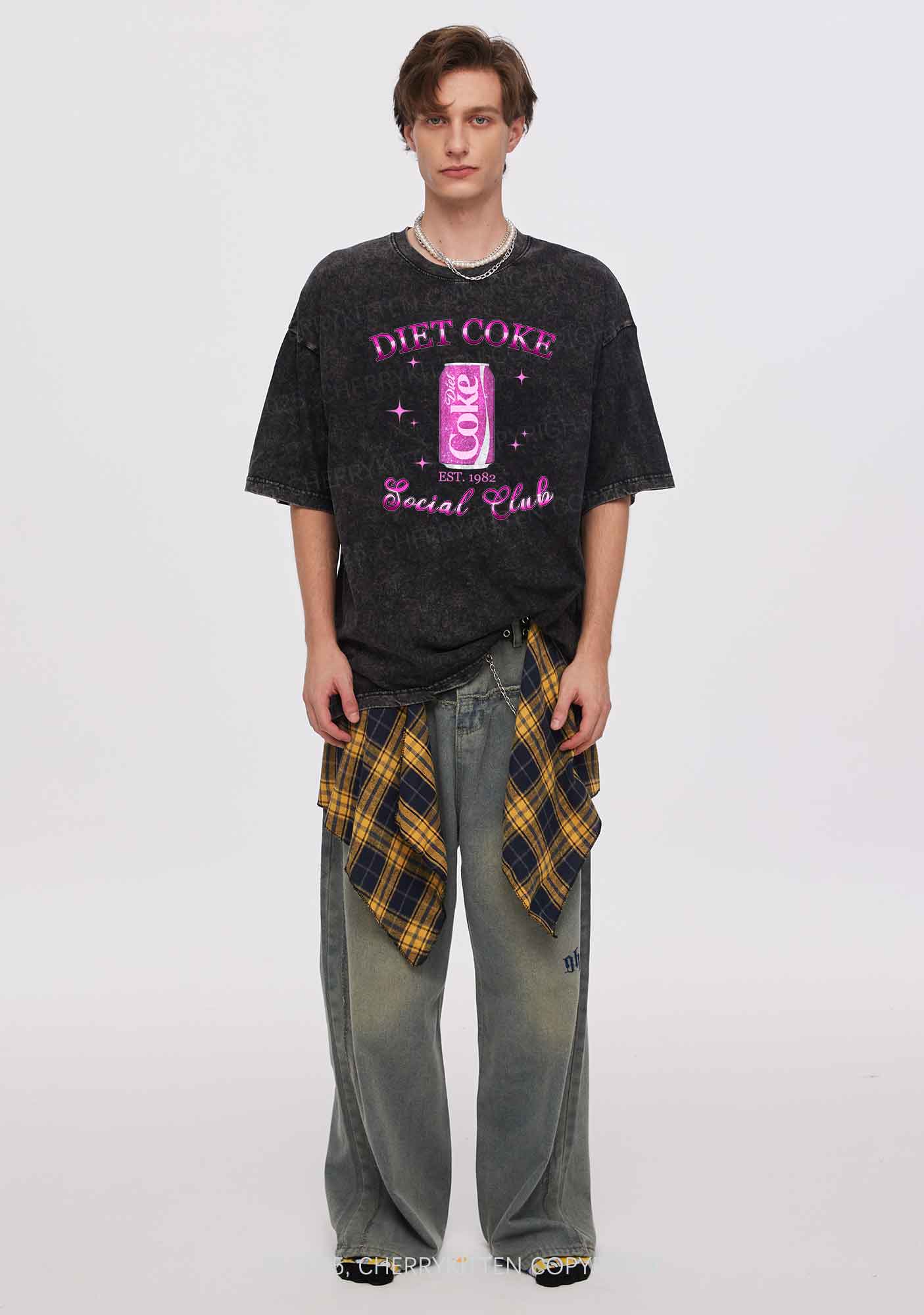 Diet Coke Social Club Y2K Shirts Washed Tee Cherrykitten