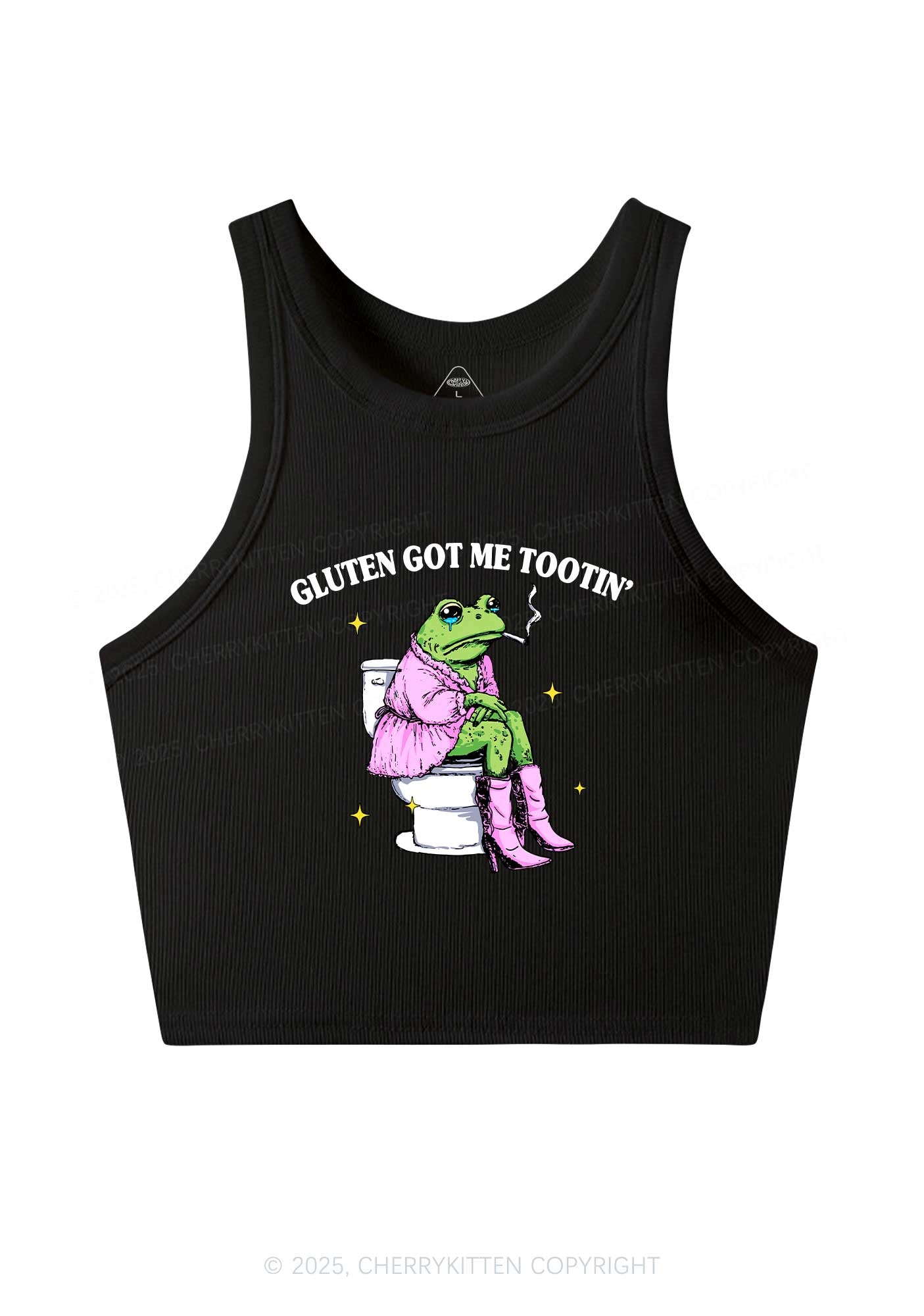 Gluten Got Me Tootin Y2K Crop Tank Top Cherrykitten
