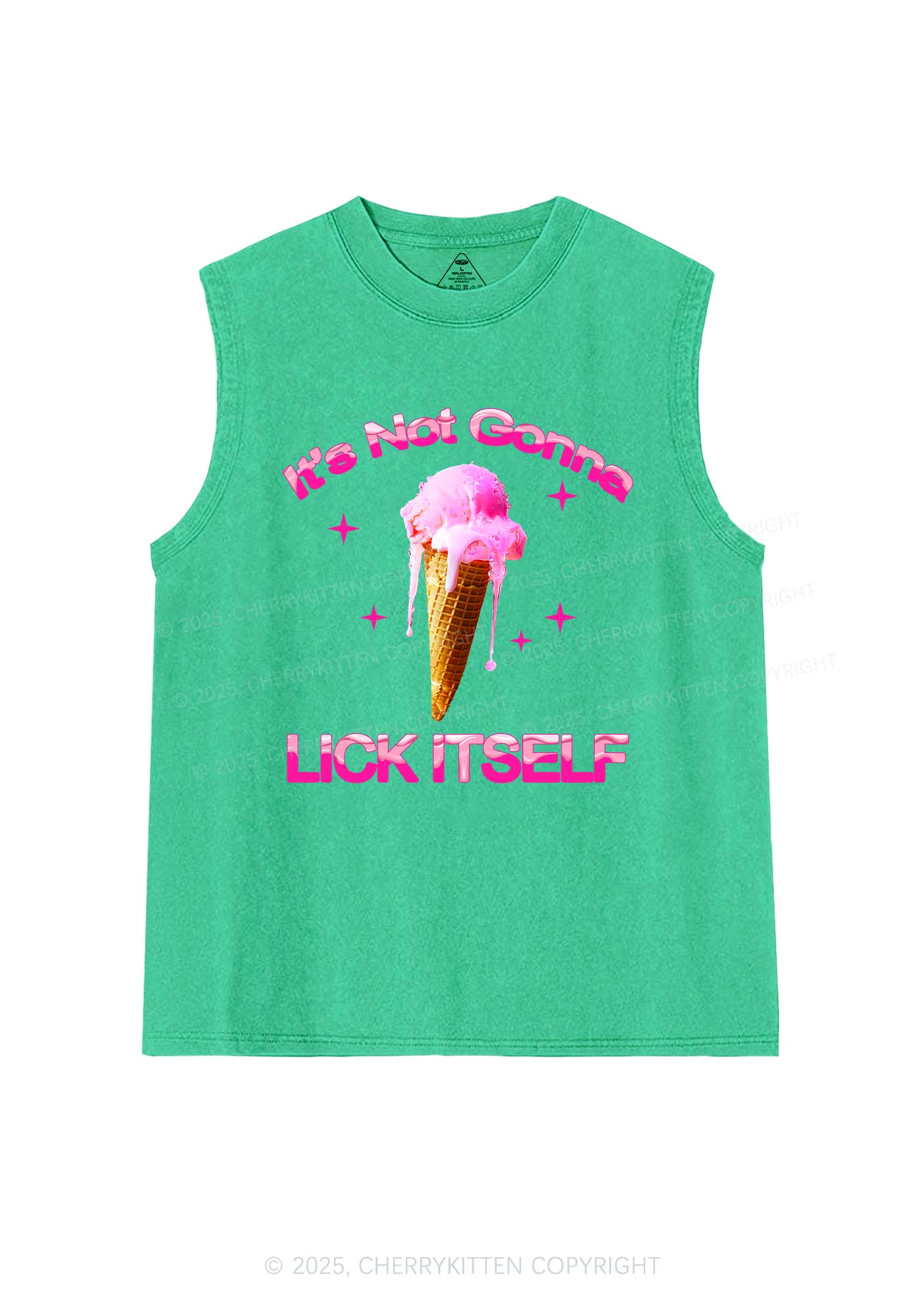 Ice Cream Lick Itself Y2K Washed Muscle Tank Cherrykitten