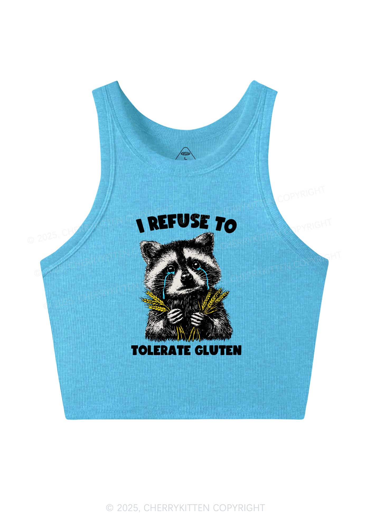 Refuse To Tolerate Gluten Y2K Crop Tank Top Cherrykitten