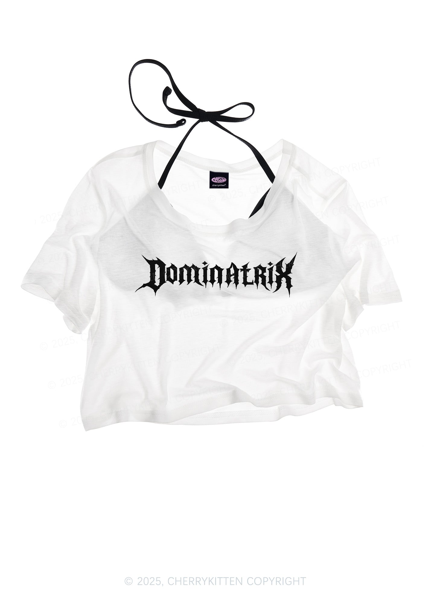 Dominatrix Y2K Sheer Crop Tee Cherrykitten