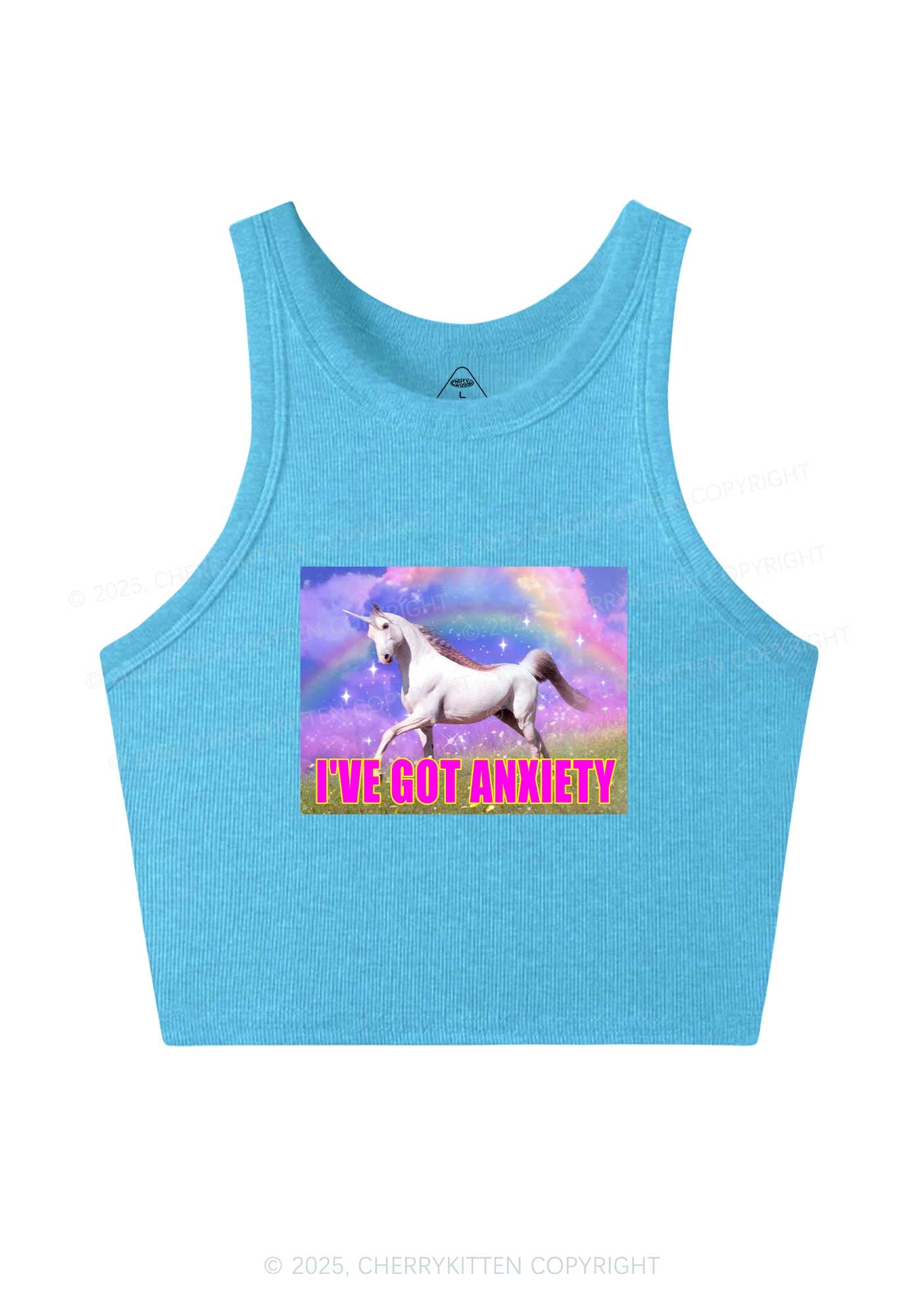 I've Got Anxiety Y2K Crop Tank Top Cherrykitten