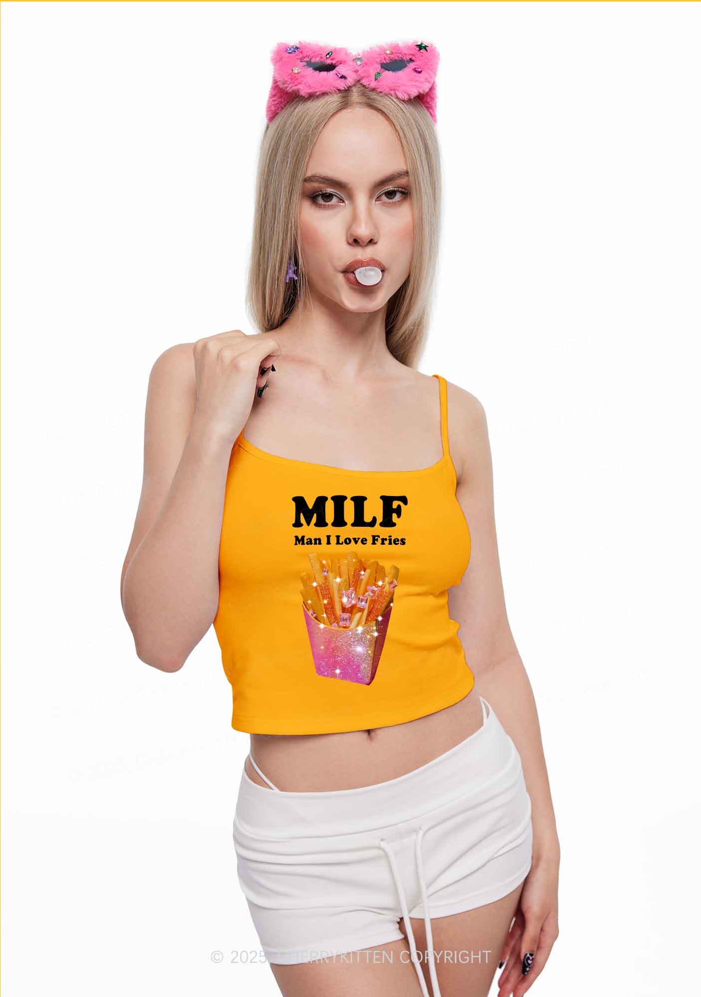 Man I Love Fries Y2K Spaghetti Strap Cami Cherrykitten