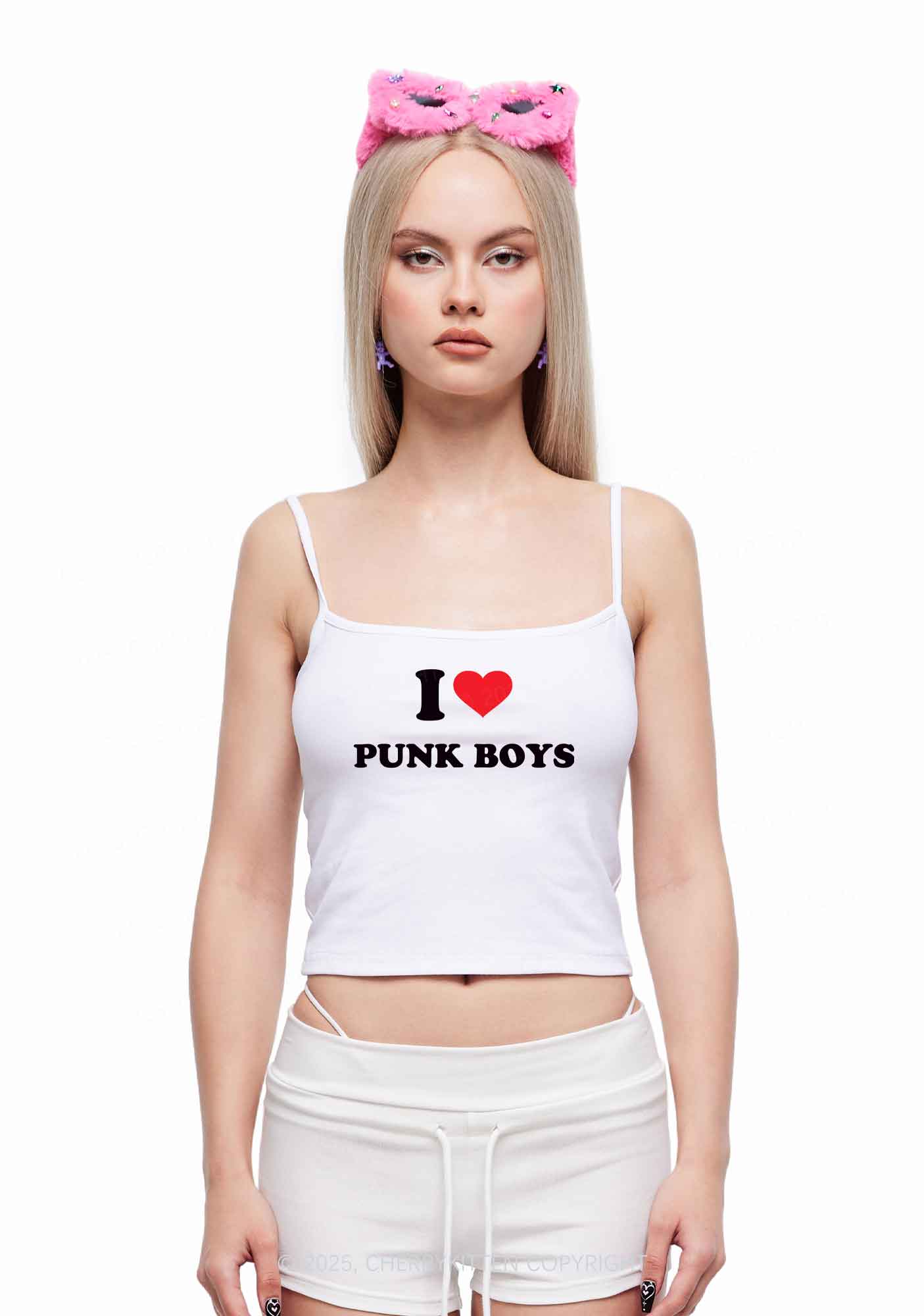 I Love Punk Boys Y2K Spaghetti Strap Cami Cherrykitten