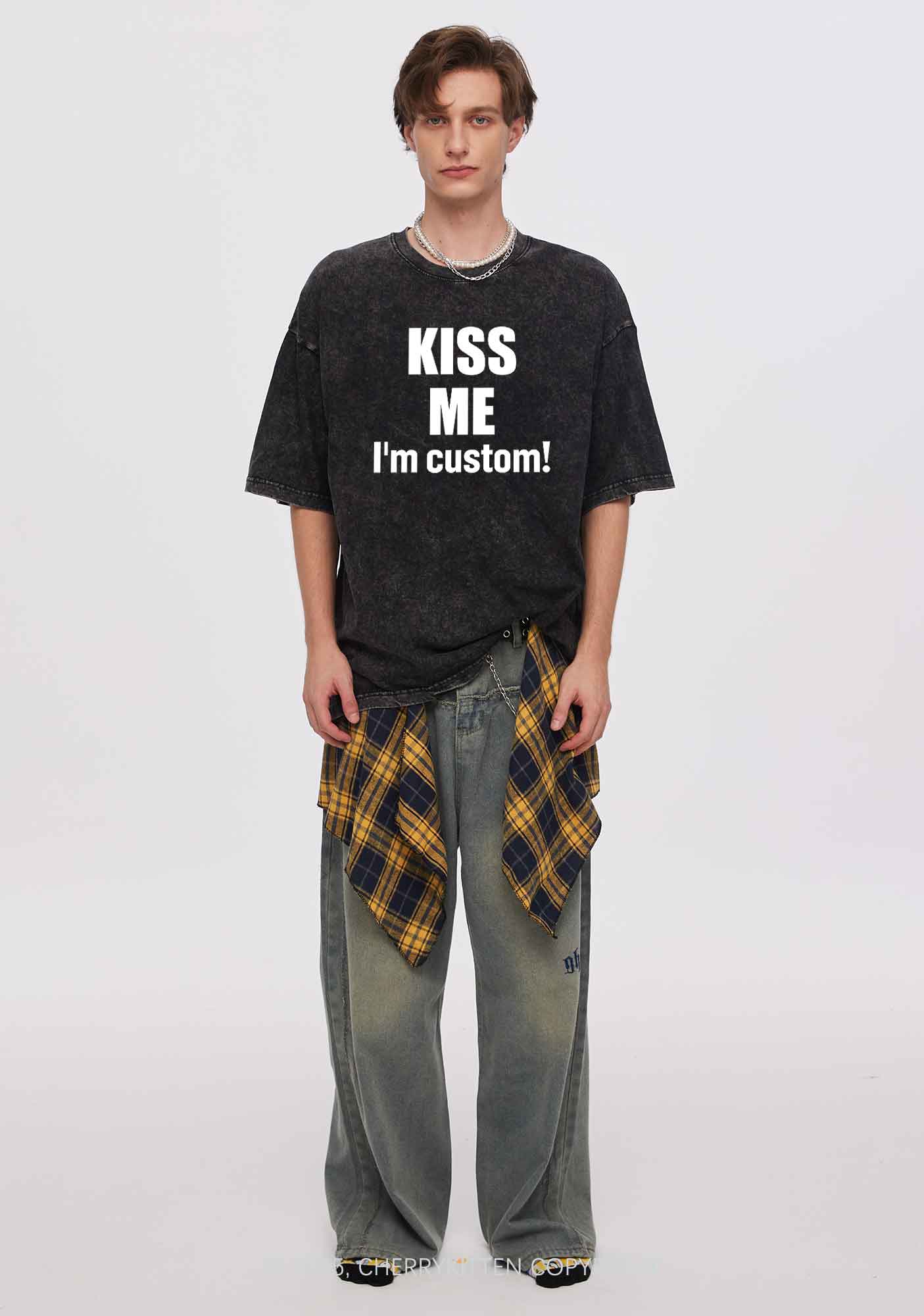 Kiss Me Im Custom Y2K Shirts Washed Tee Cherrykitten