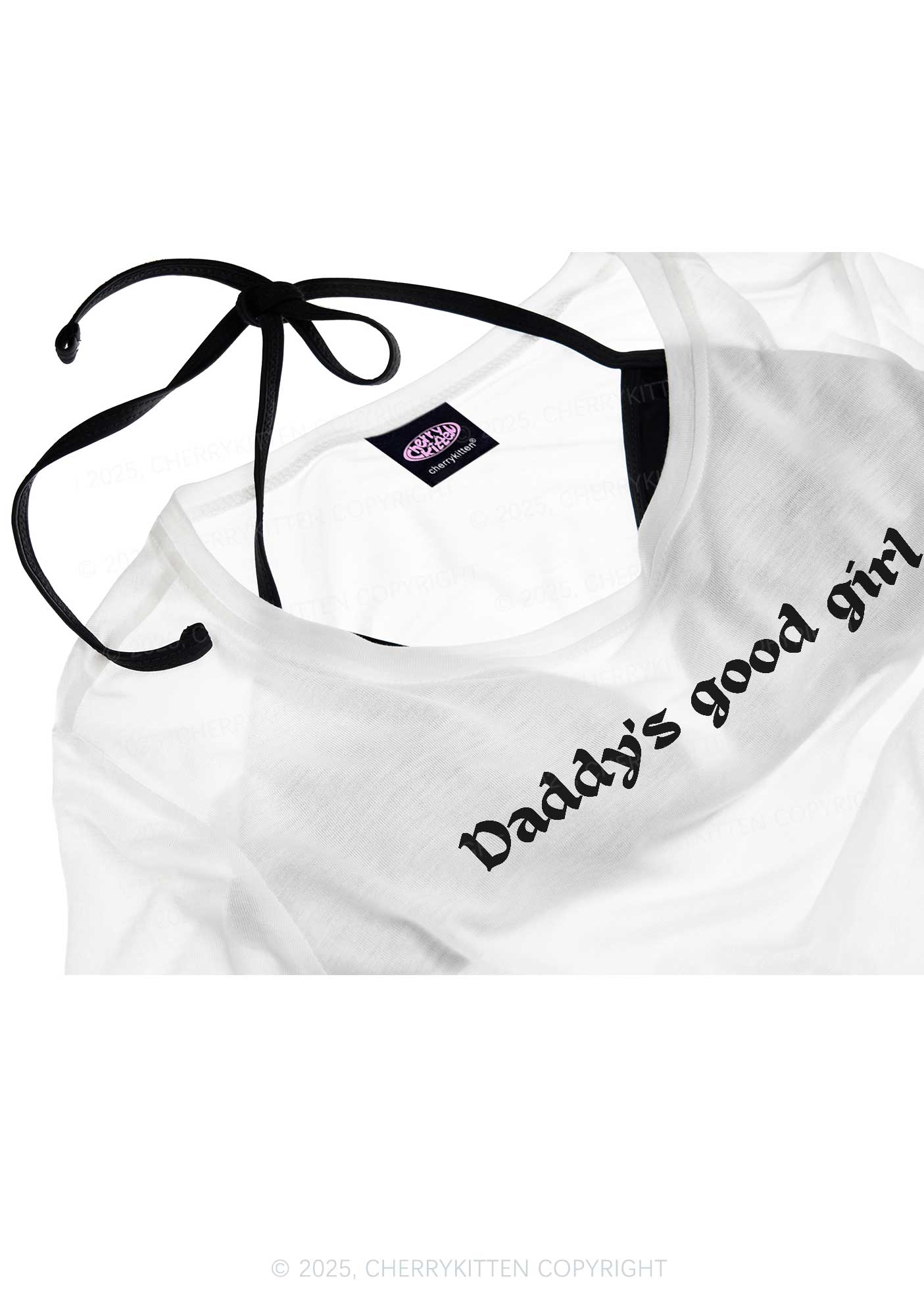 Daddys Good Girl Y2K Sheer Boyfriend Tee Cherrykitten