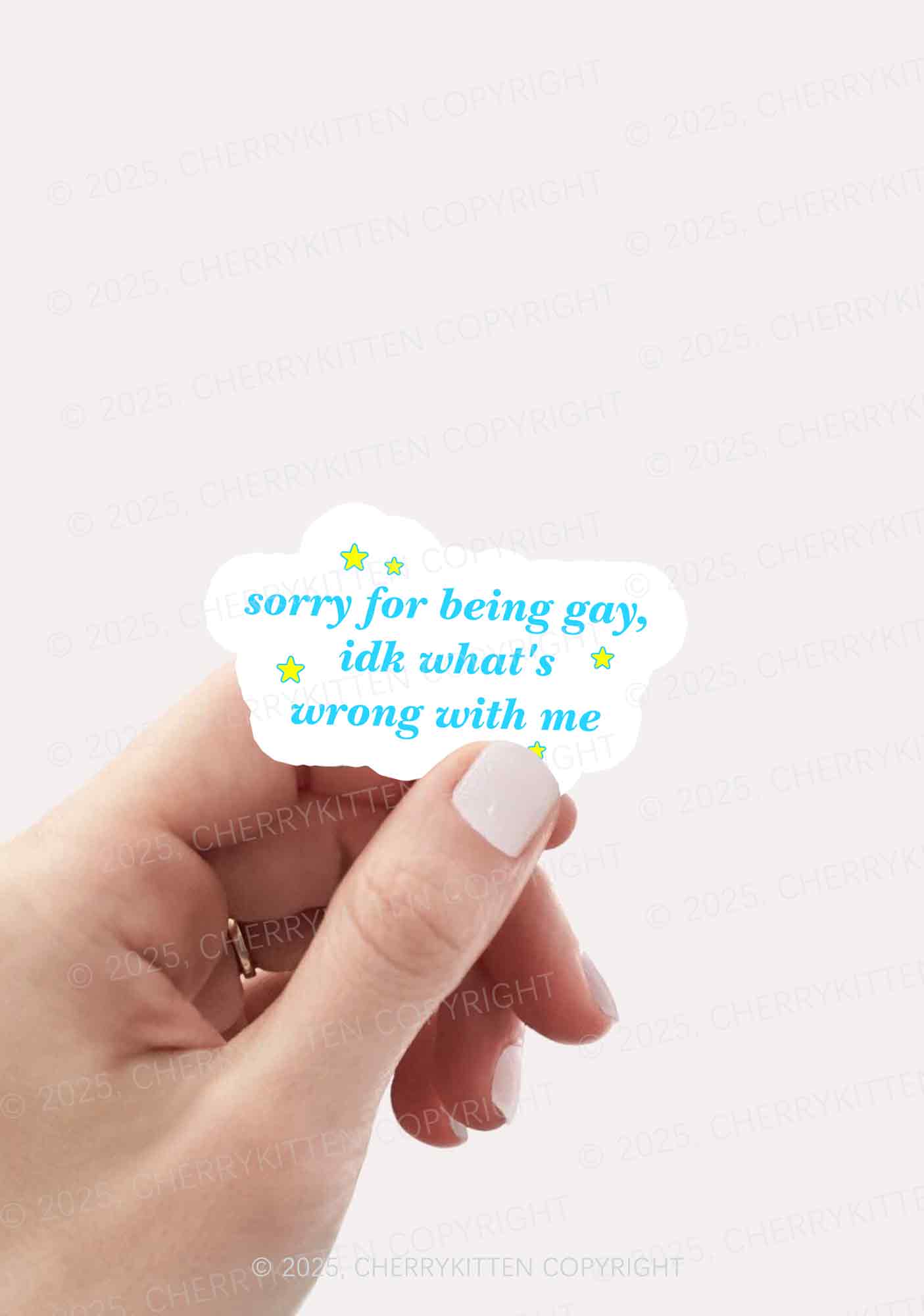 Sorry For Being Gay Pride 1Pc Y2K Sticker Cherrykitten