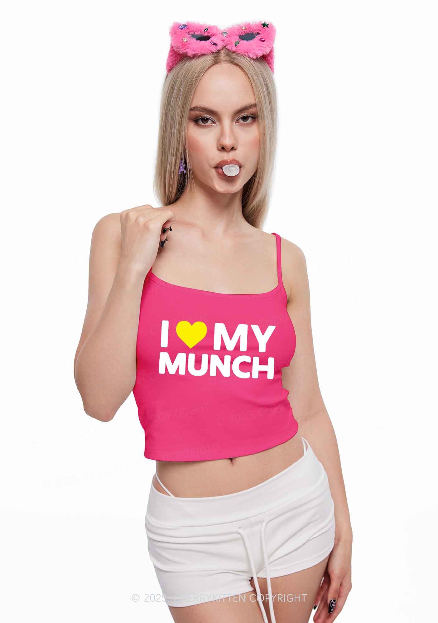 I Love My Munch Y2K Spaghetti Strap Cami Cherrykitten